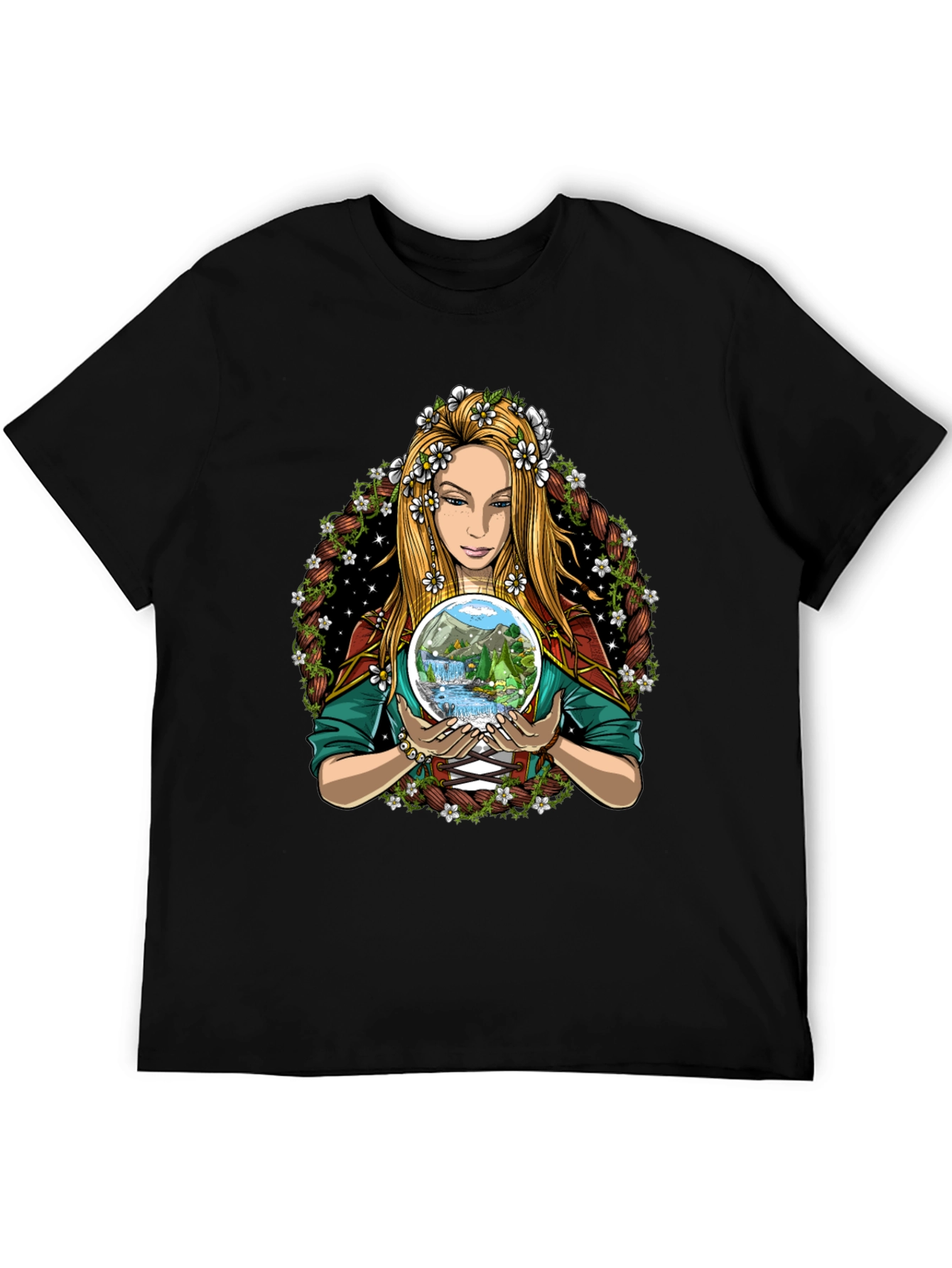 Nature Goddess Graphic Tee - Mystical Earth Lover Shirt