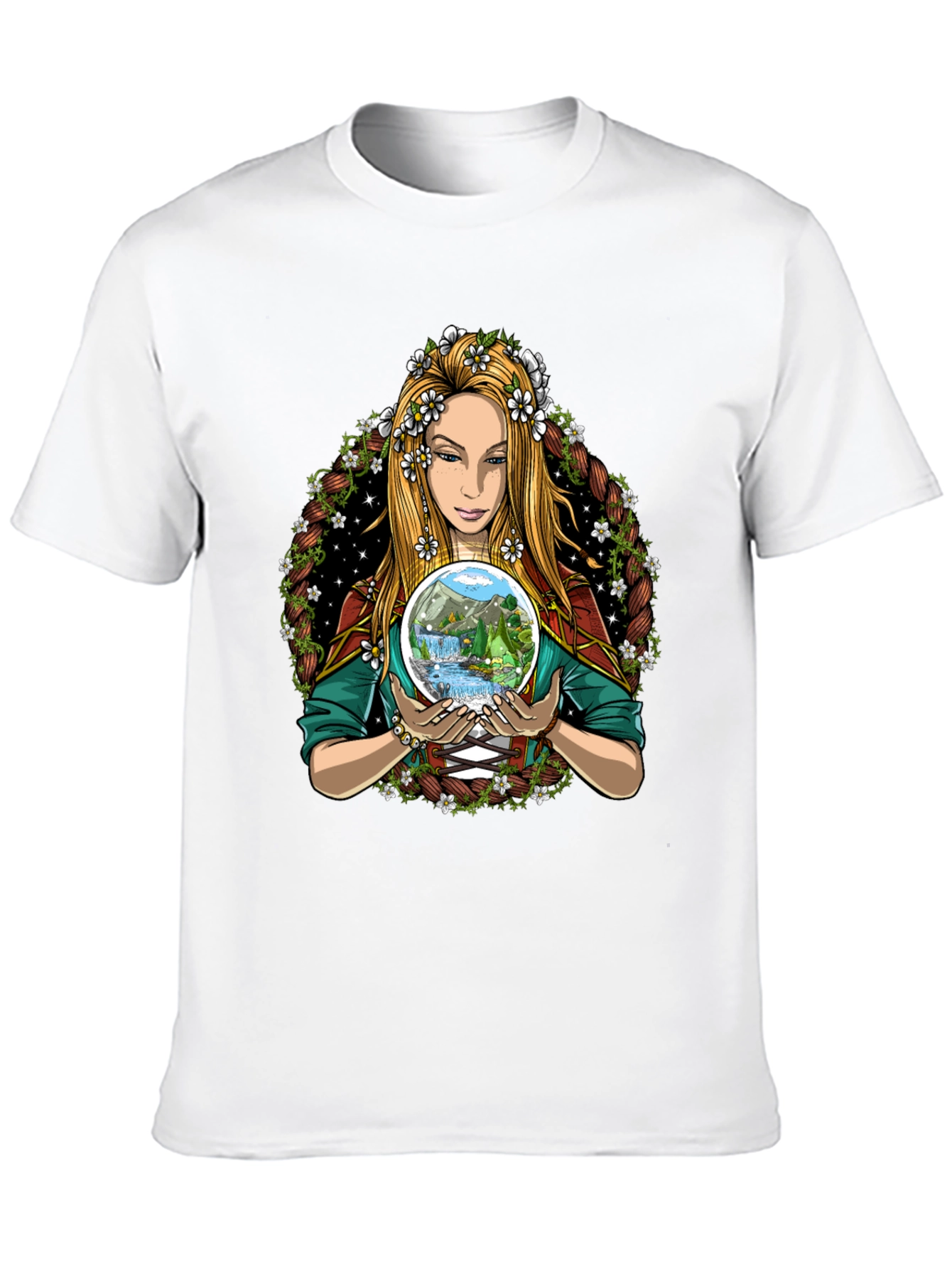 Nature Goddess Graphic Tee - Mystical Earth Lover Shirt