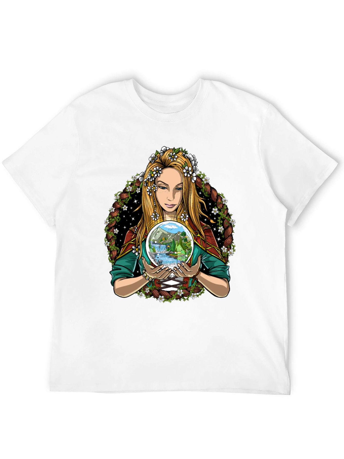 Nature Goddess Graphic Tee - Mystical Earth Lover Shirt