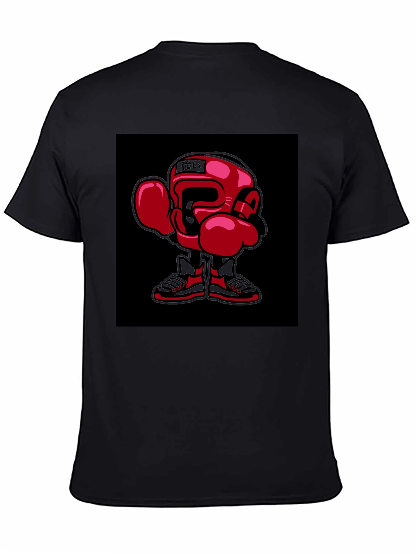 Boxing Cartoon Graphic Black Tee