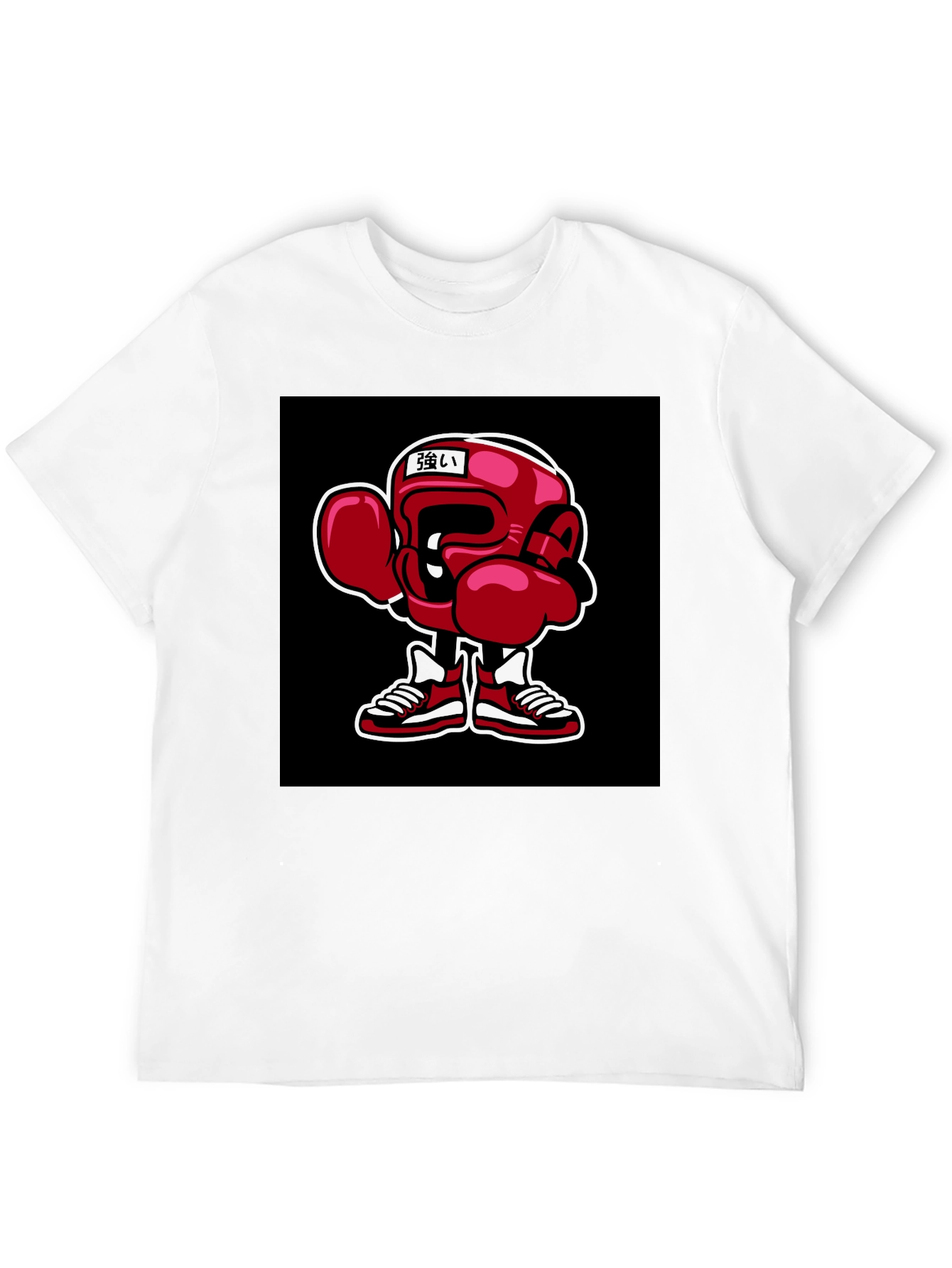 Boxing Cartoon Graphic Black Tee
