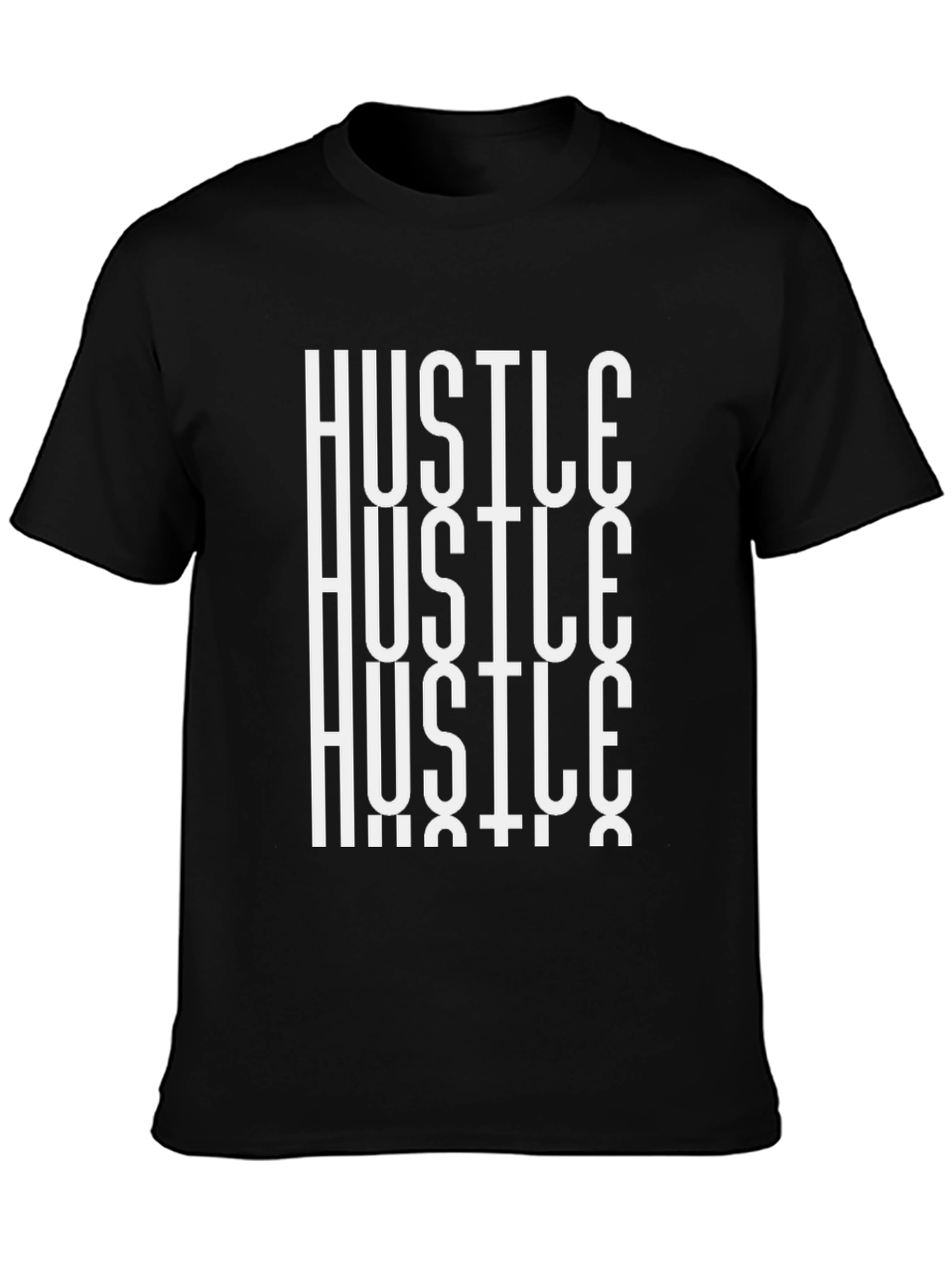 Hustle Graphic Tee - Black Casual T-Shirt