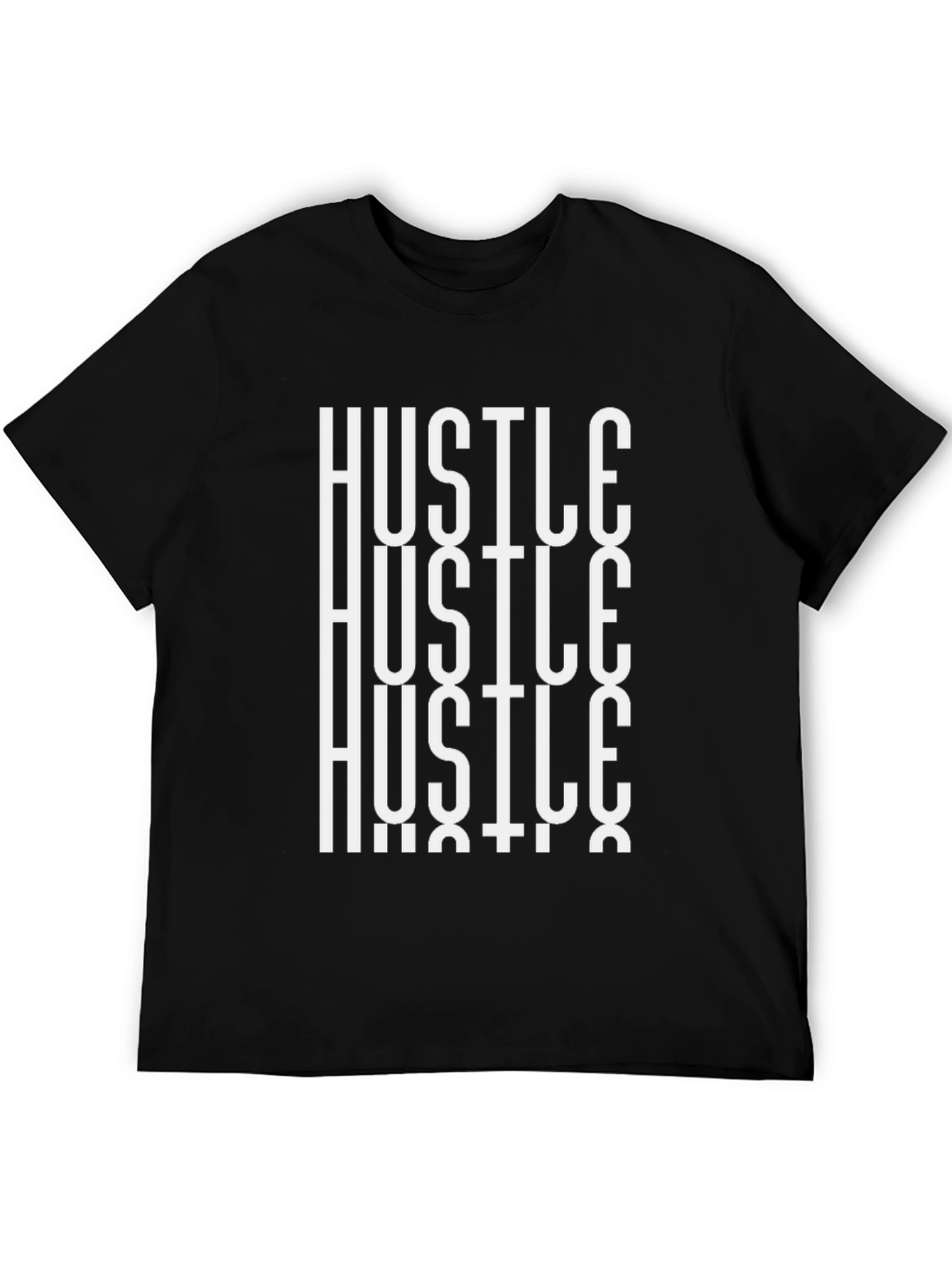 Hustle Graphic Tee - Black Casual T-Shirt
