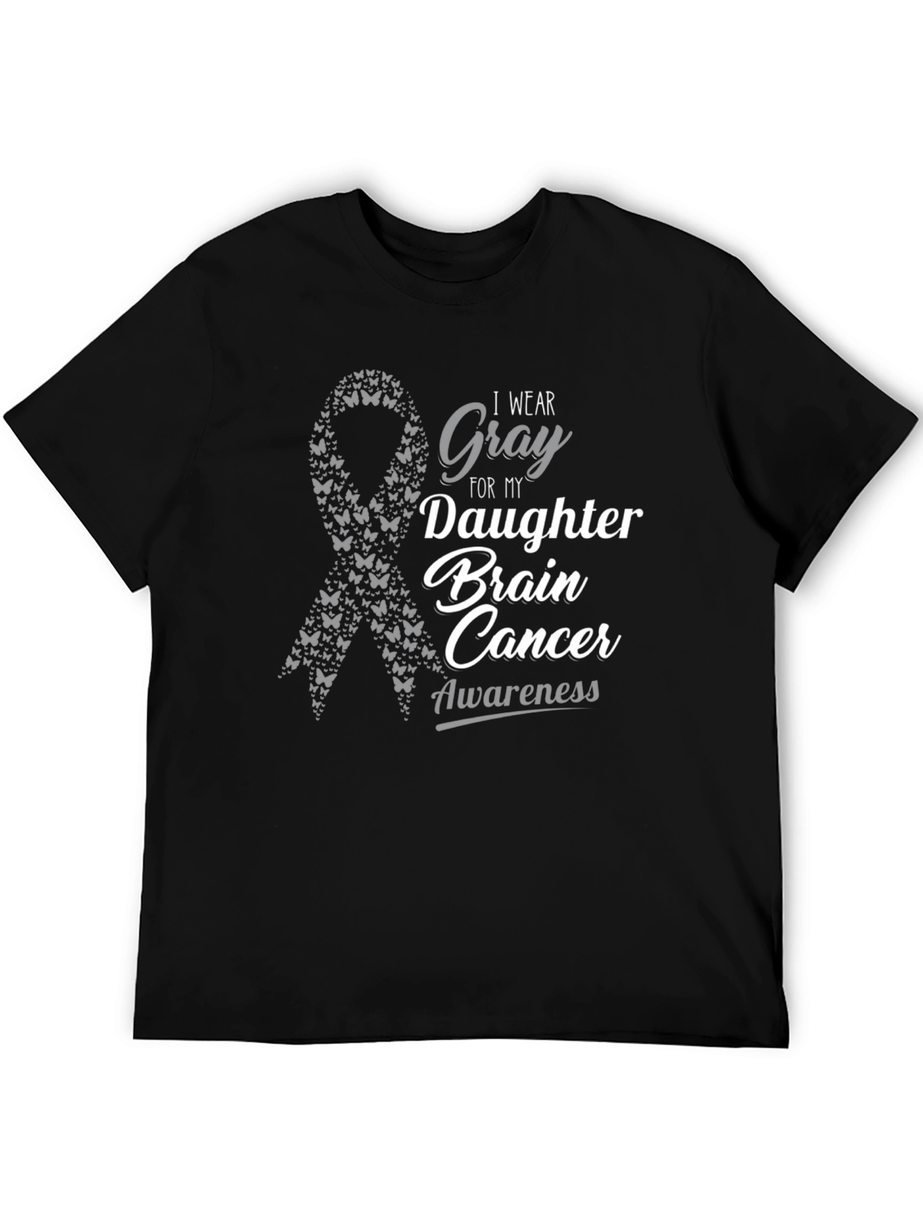 Gray Brain Cancer Awareness T-Shirt