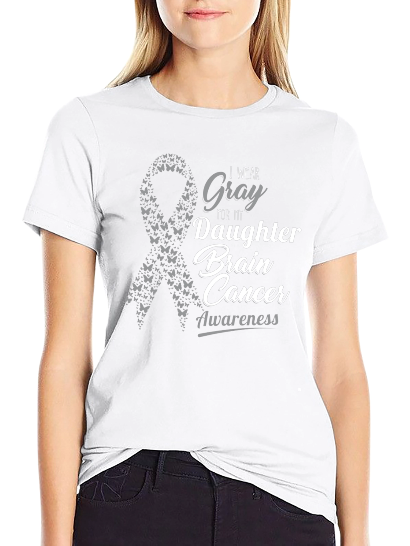 Gray Brain Cancer Awareness T-Shirt