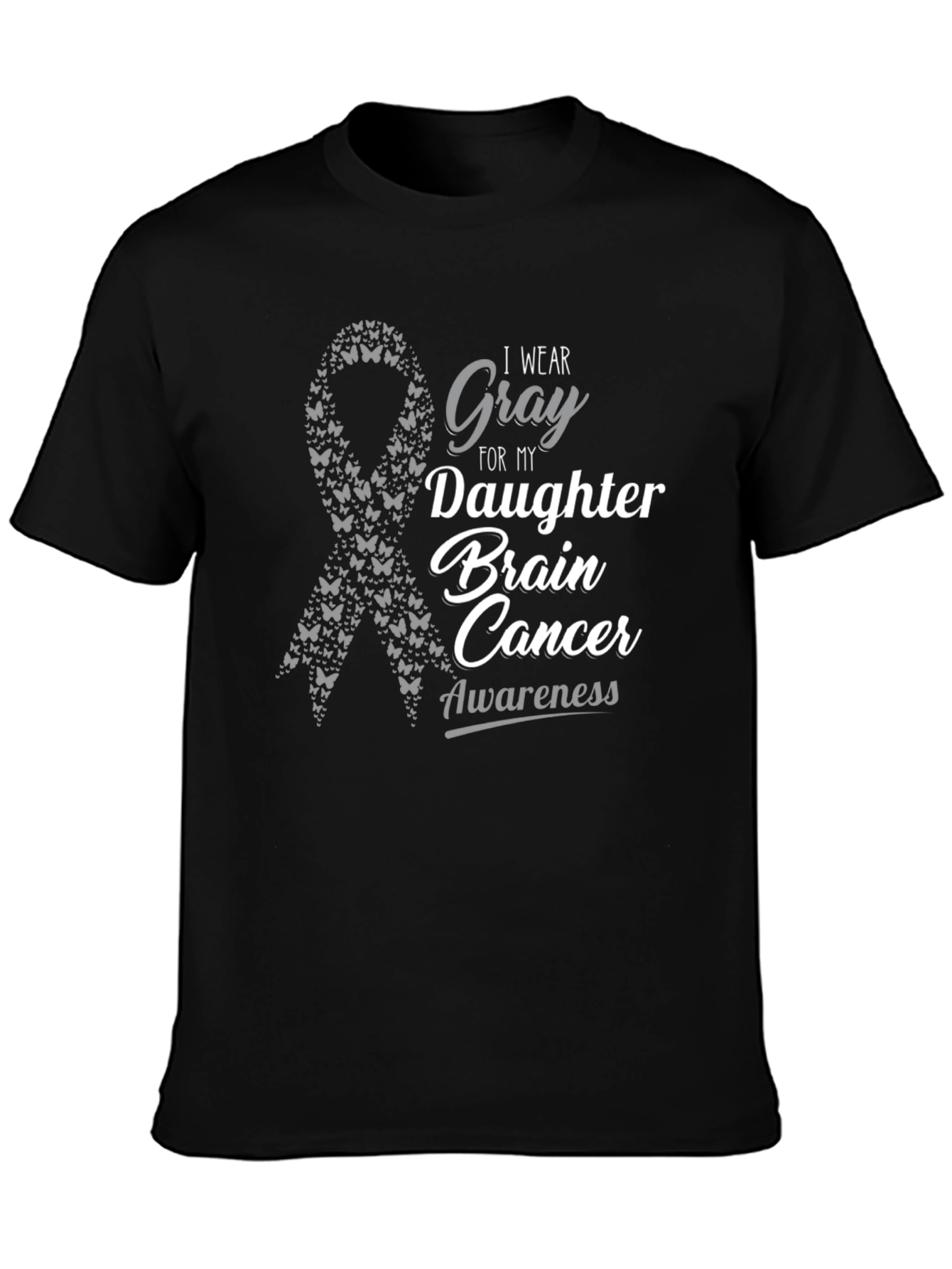 Gray Brain Cancer Awareness T-Shirt
