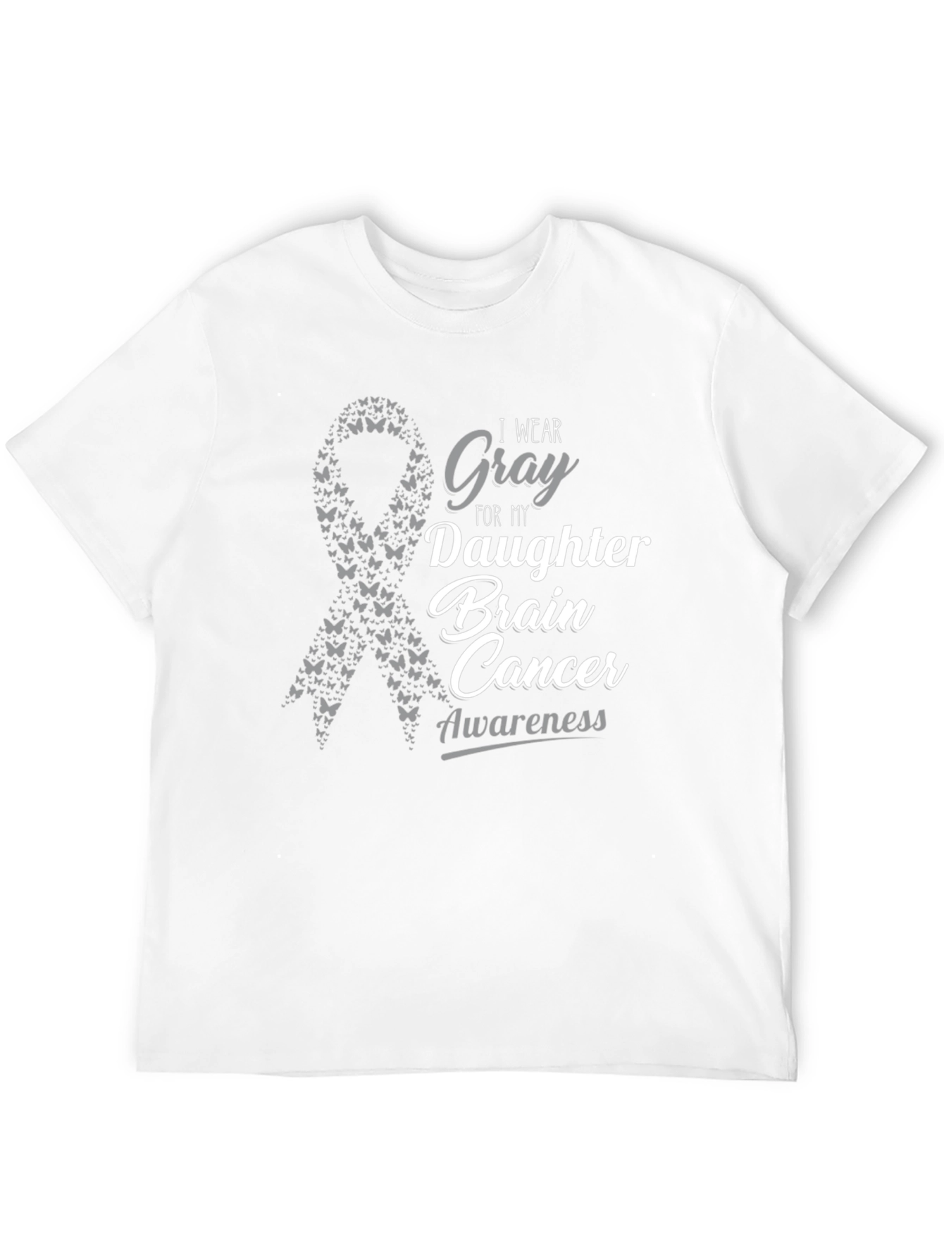 Gray Brain Cancer Awareness T-Shirt