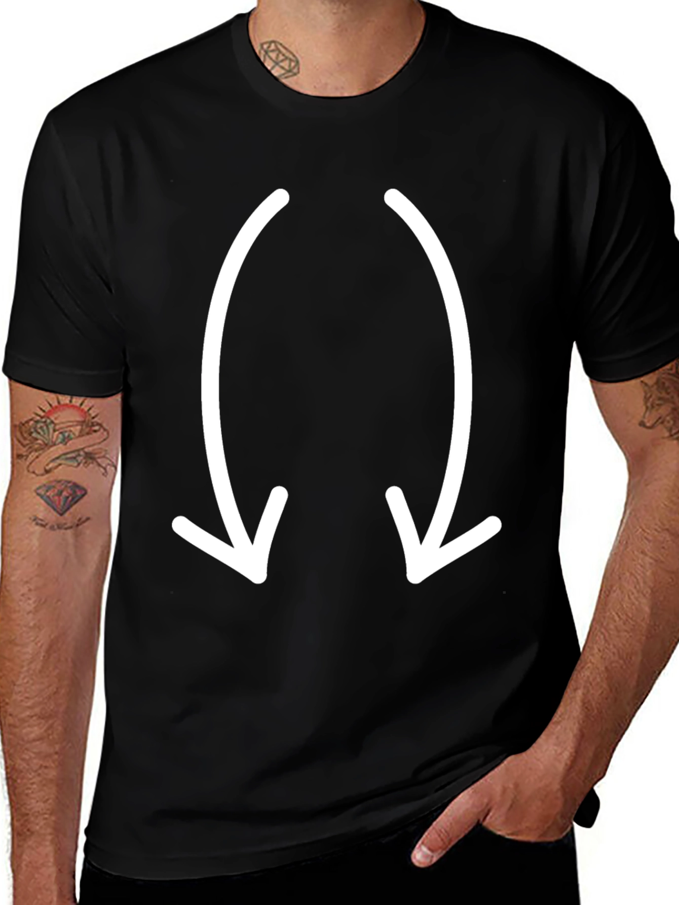 Cool Black T-Shirt with Arrow Design