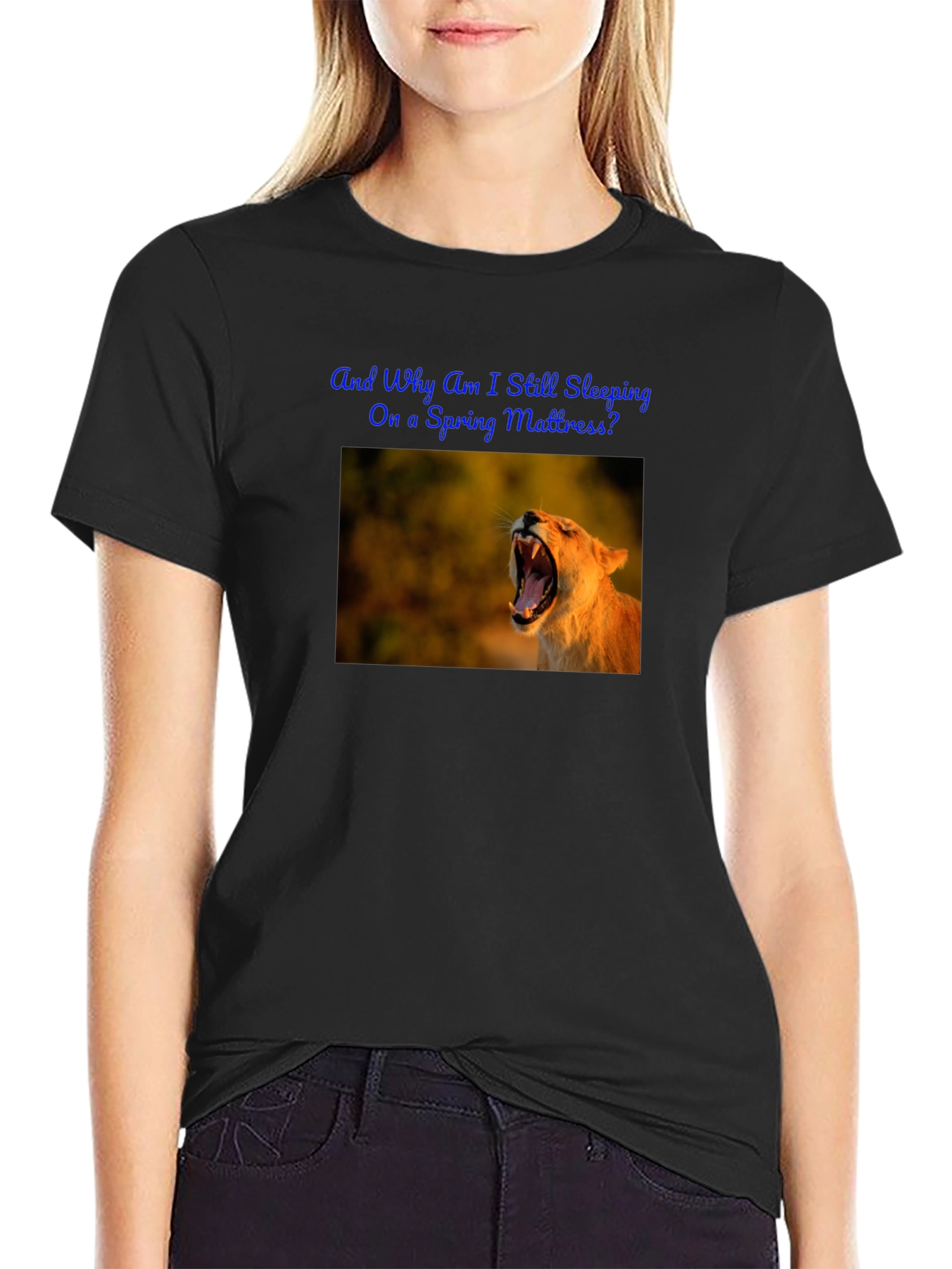 Lion Graphic Tee - Spring Mattress? Humor Shirt
