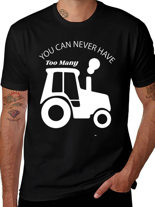 Too Many Tractors Black Graphic Tee