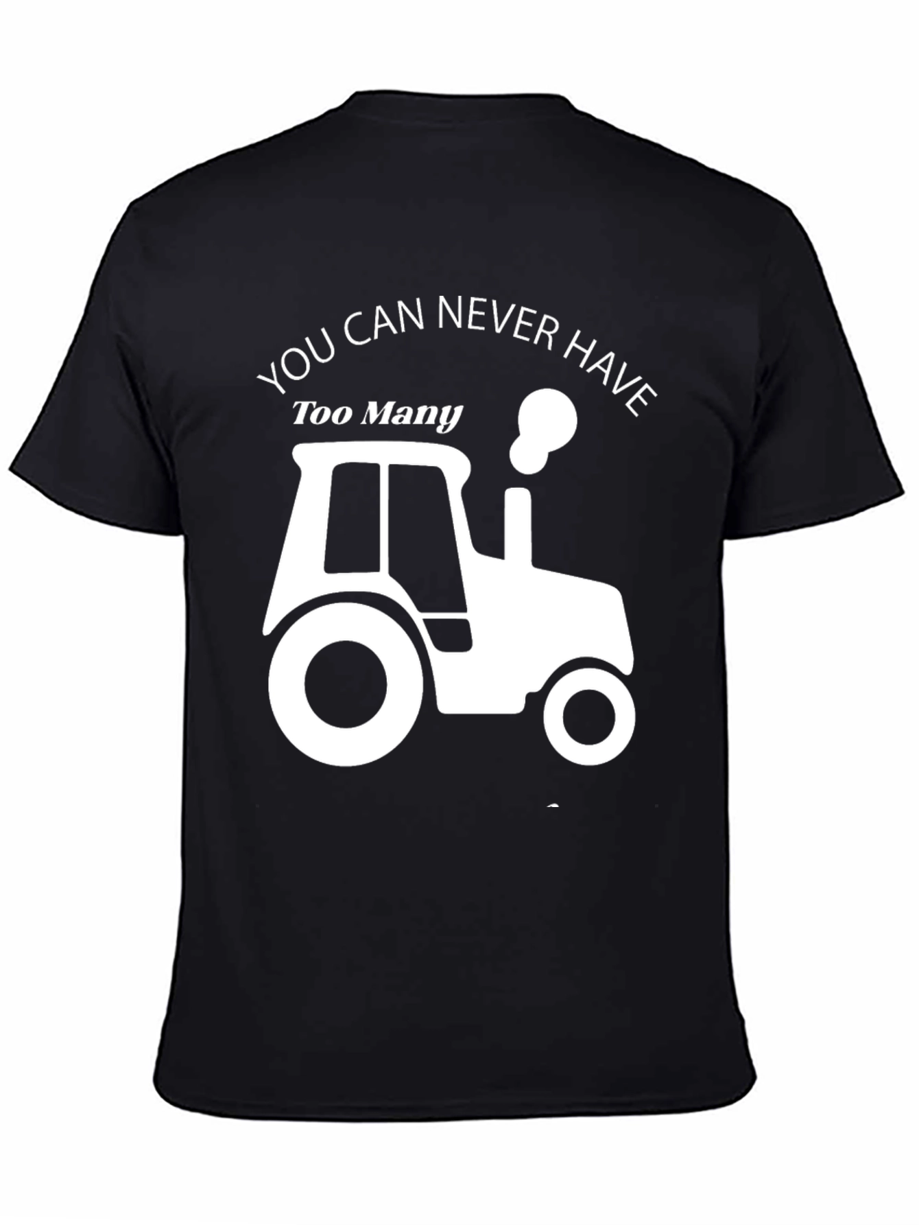 Too Many Tractors Black Graphic Tee