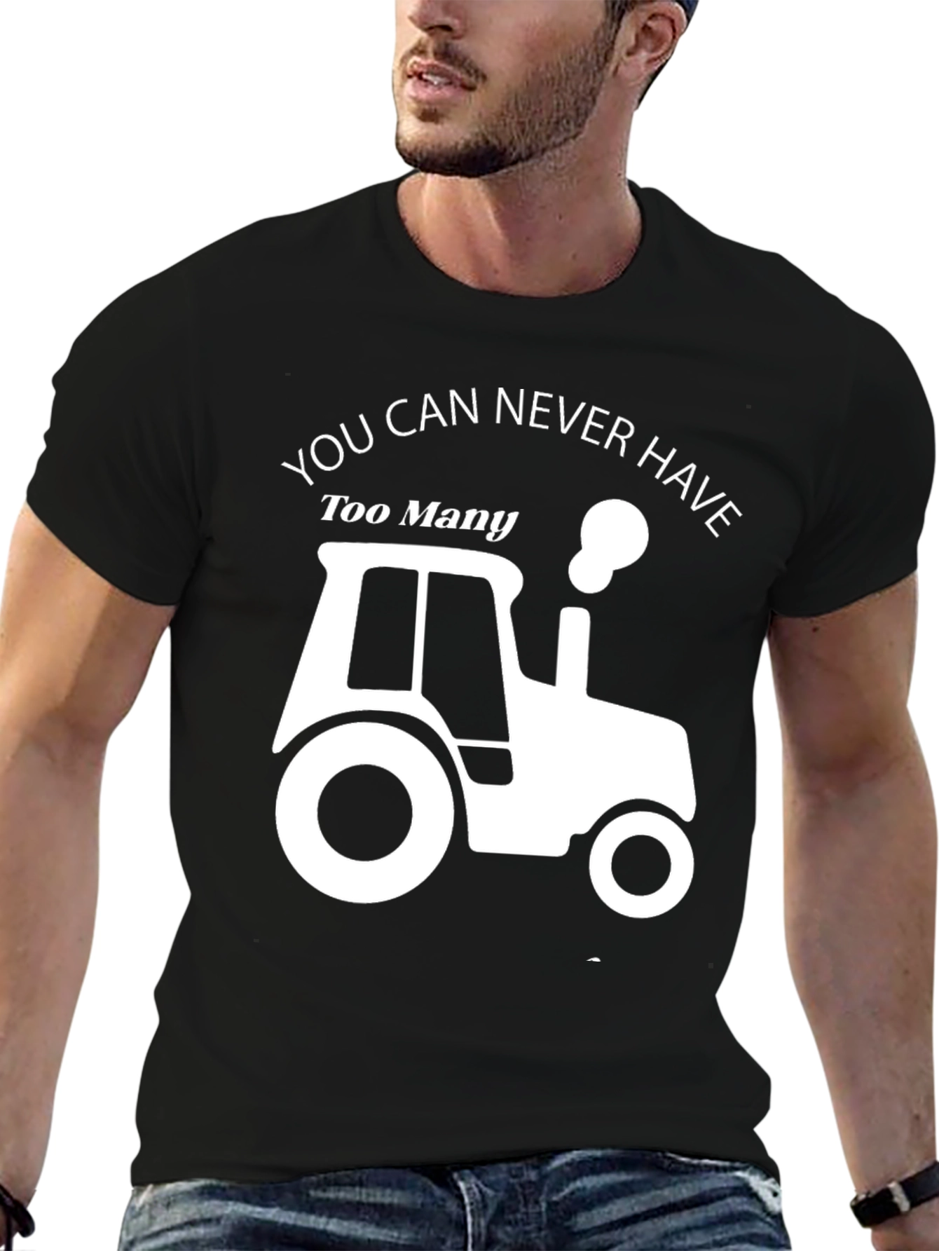 Too Many Tractors Black Graphic Tee