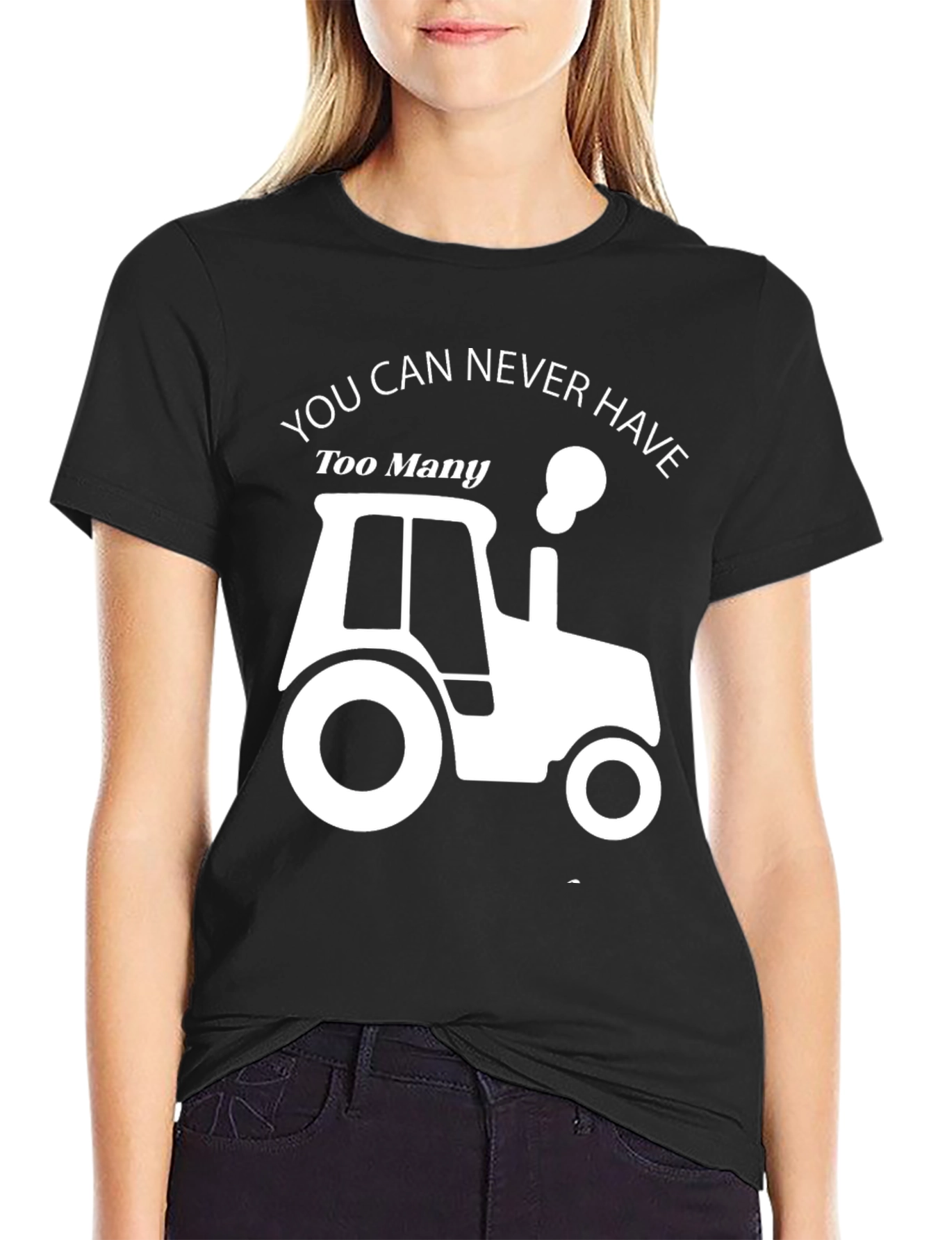 Too Many Tractors Black Graphic Tee