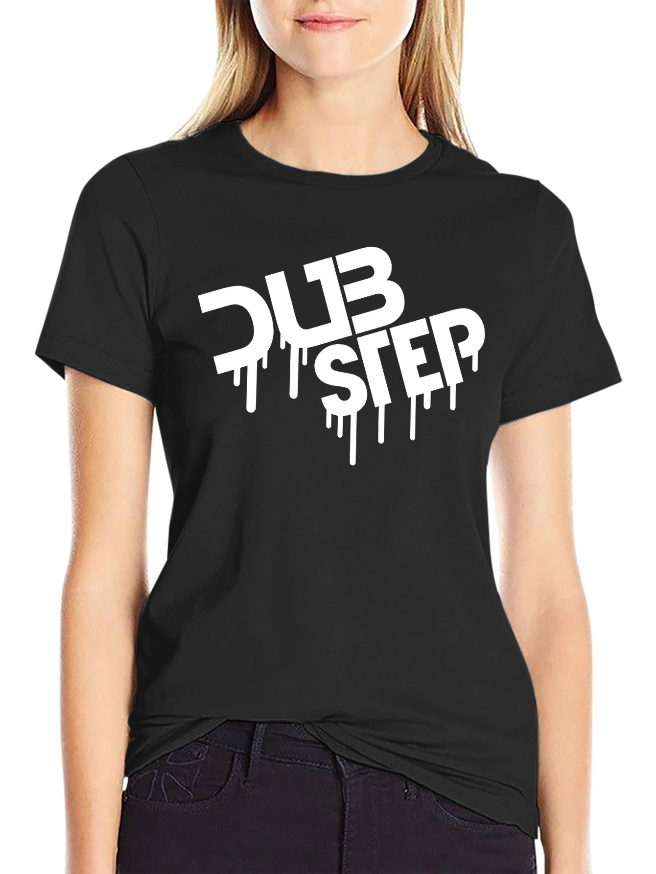 Dubstep Graphic Print Black T-Shirt