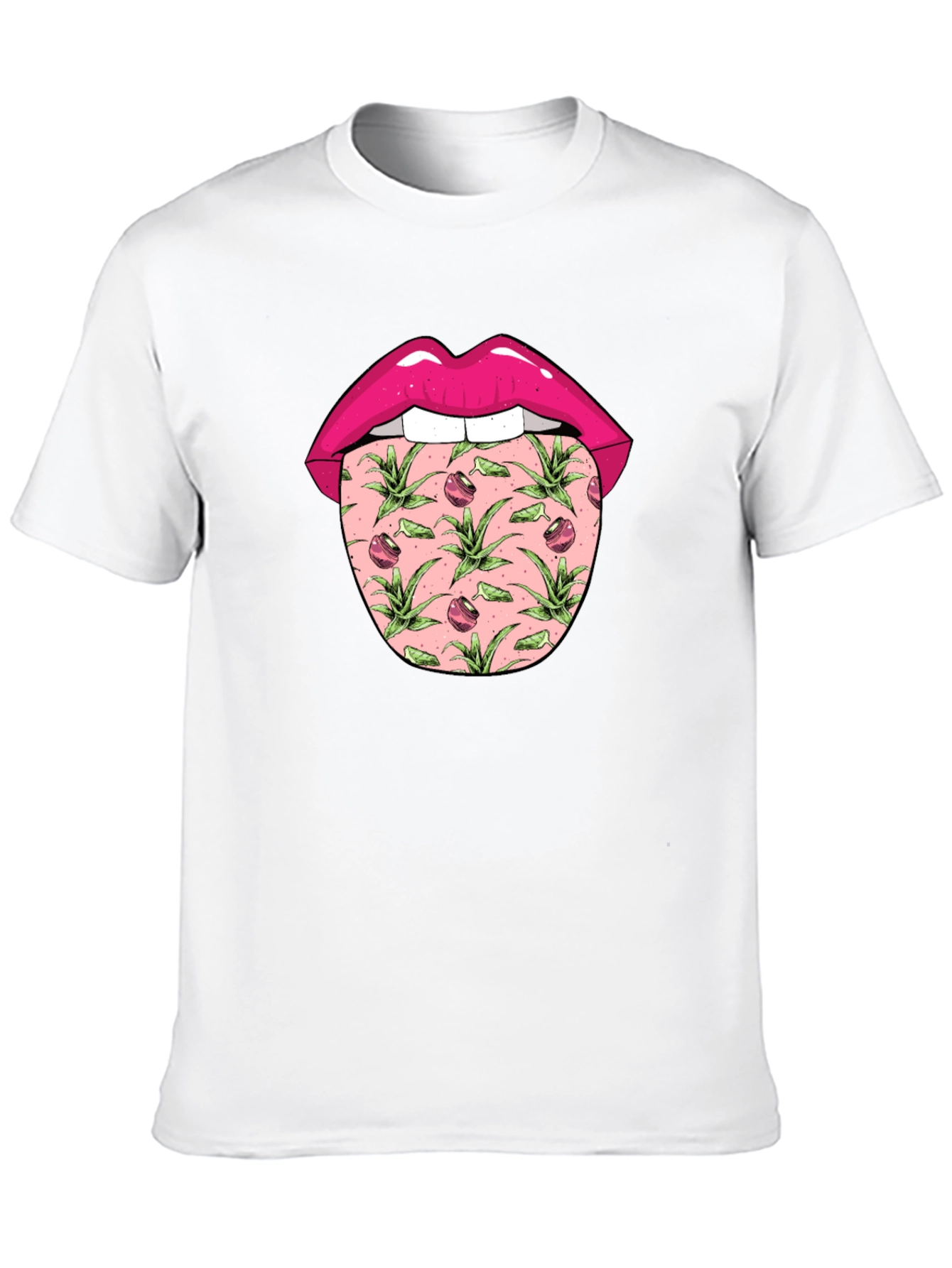 Lips & Tongue Graphic Tee - Black Cotton Blend