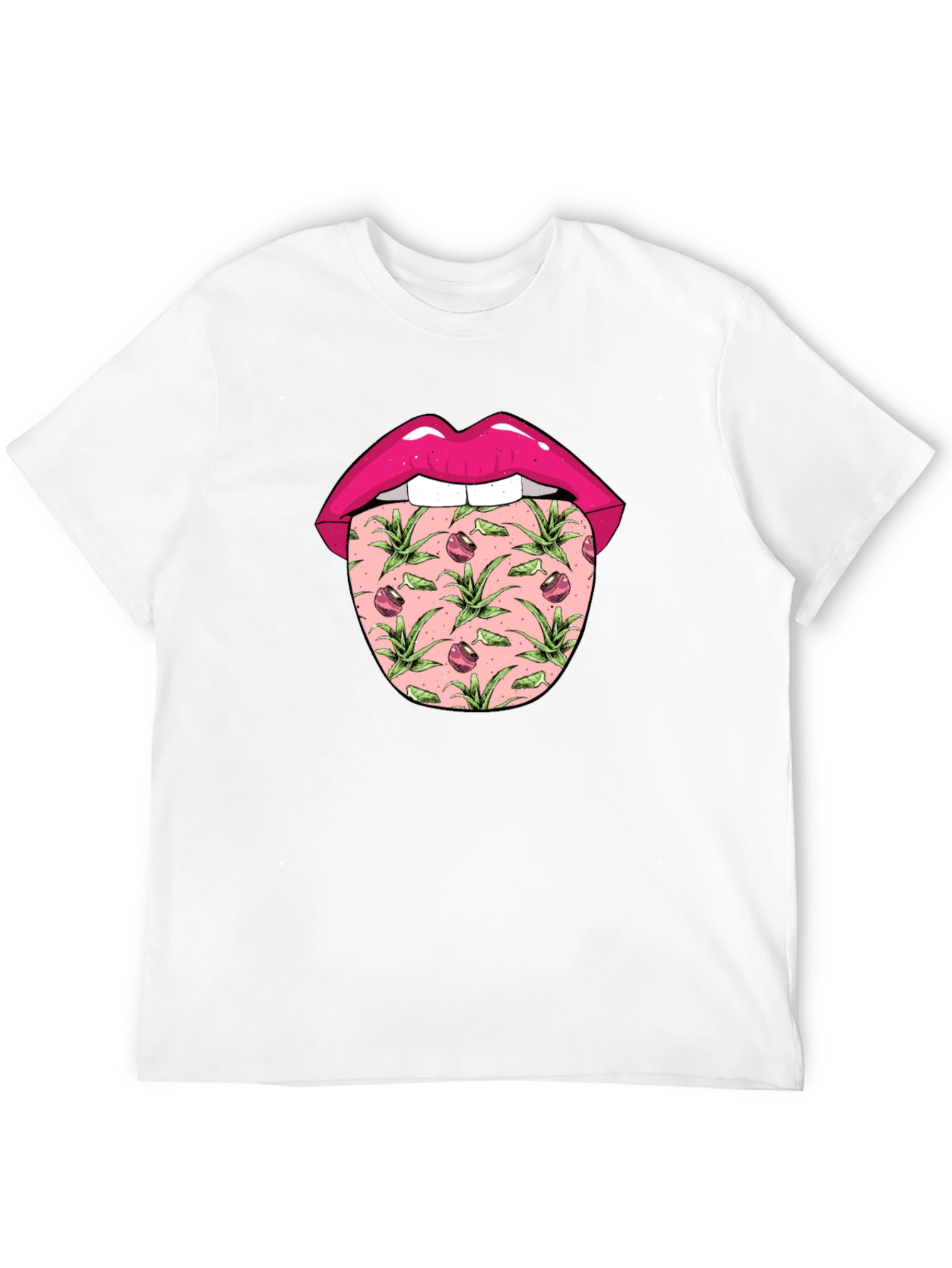Lips & Tongue Graphic Tee - Black Cotton Blend