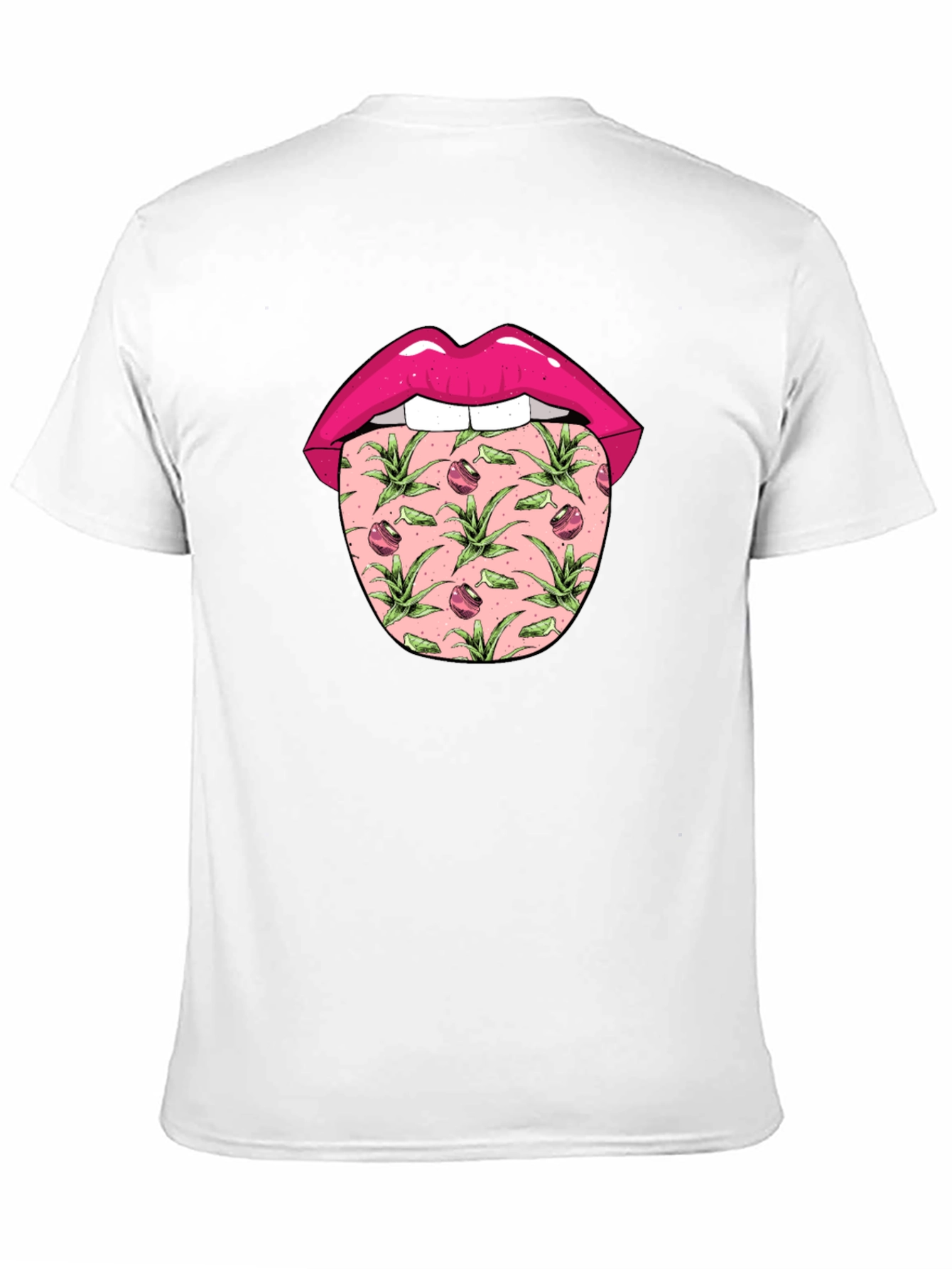Lips & Tongue Graphic Tee - Black Cotton Blend