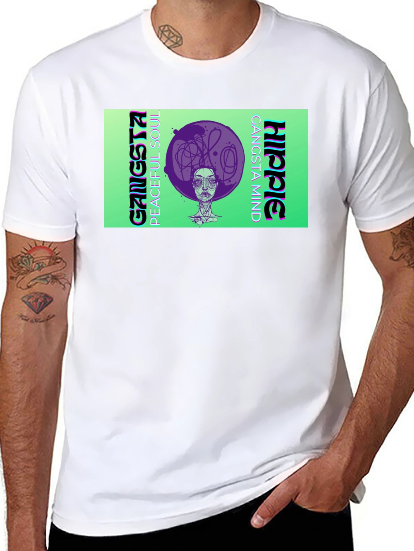 Gangsta Hippie Graphic T-Shirt