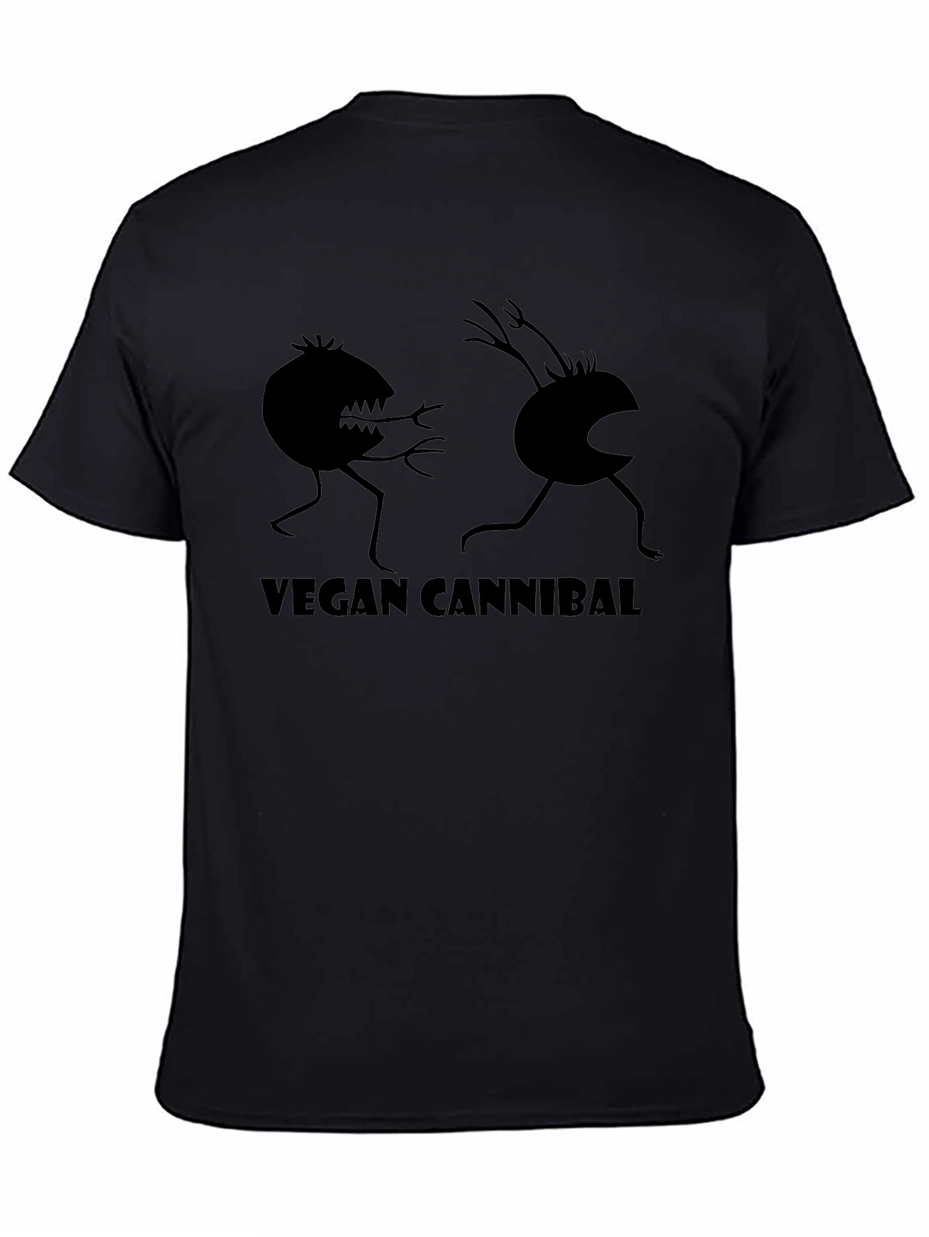 Vegan Cannibal Graphic Tee - Black Cotton