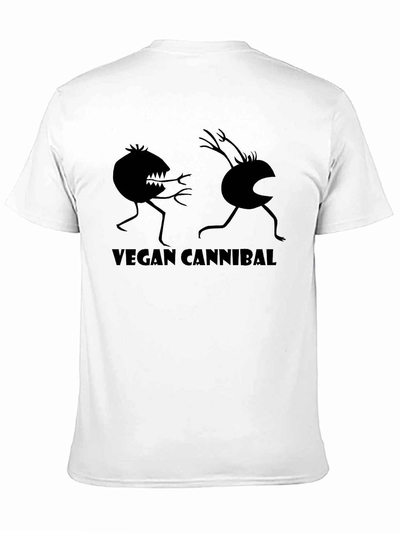 Vegan Cannibal Graphic Tee - Black Cotton