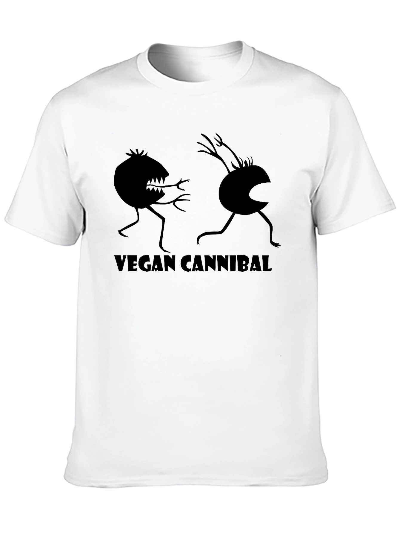 Vegan Cannibal Graphic Tee - Black Cotton