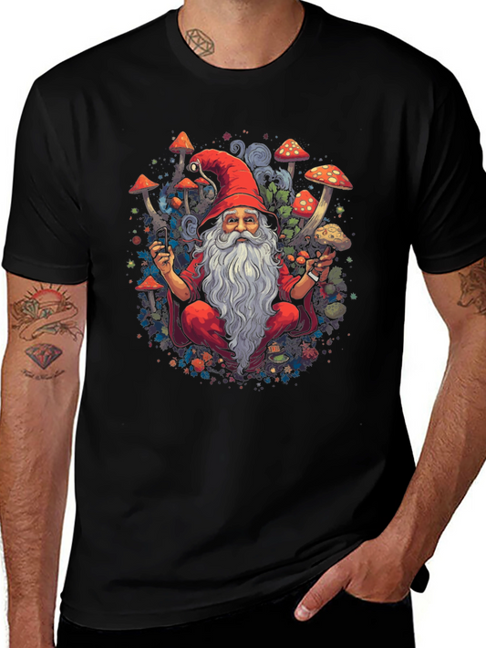 Wizard with Mushrooms Graphic Tee