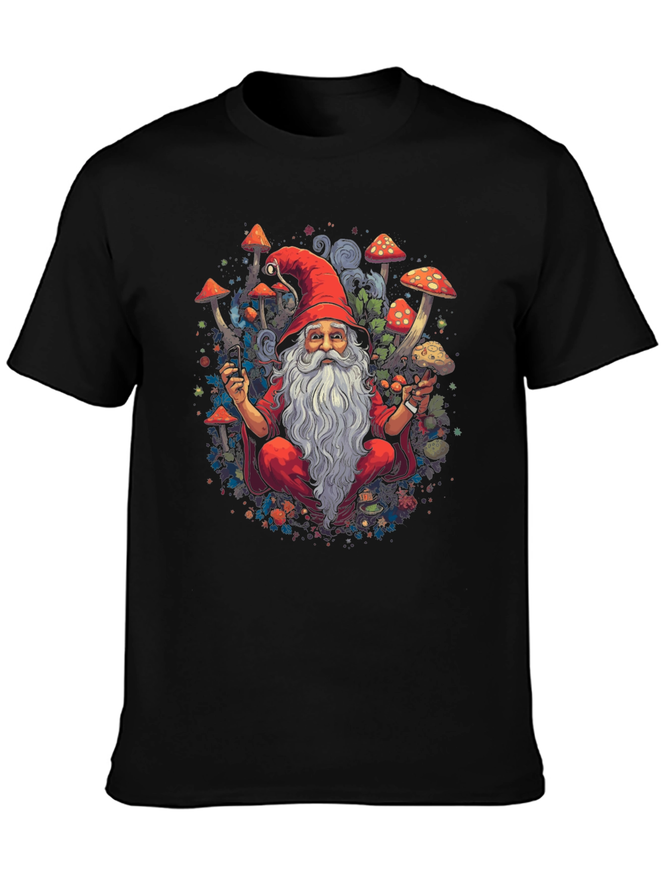 Wizard with Mushrooms Graphic Tee