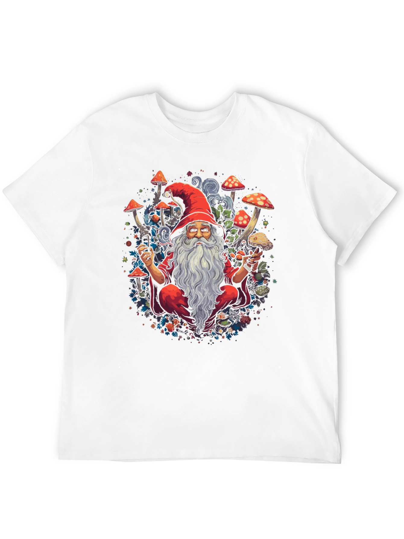 Wizard with Mushrooms Graphic Tee