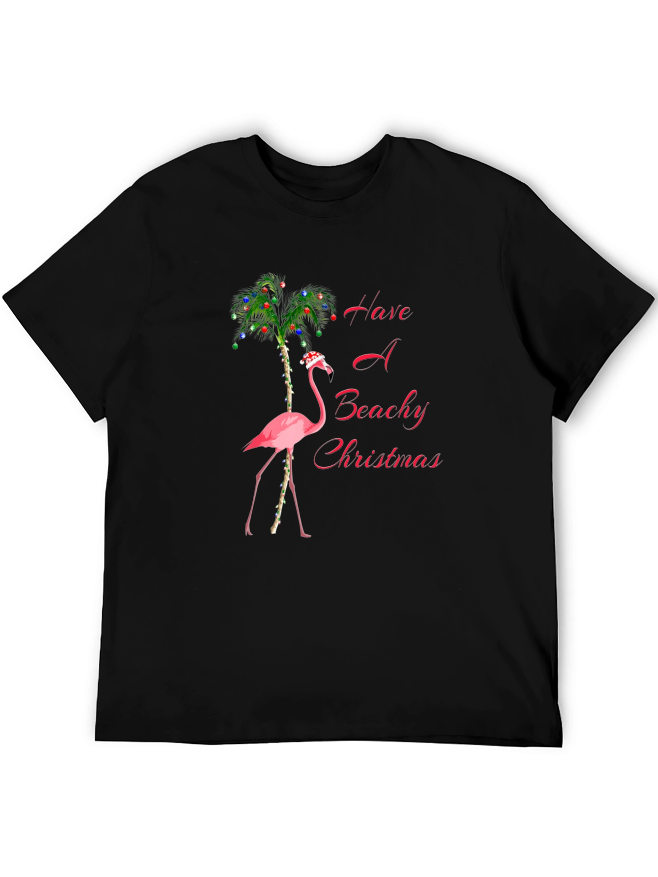 Beach Christmas Flamingo T-Shirt