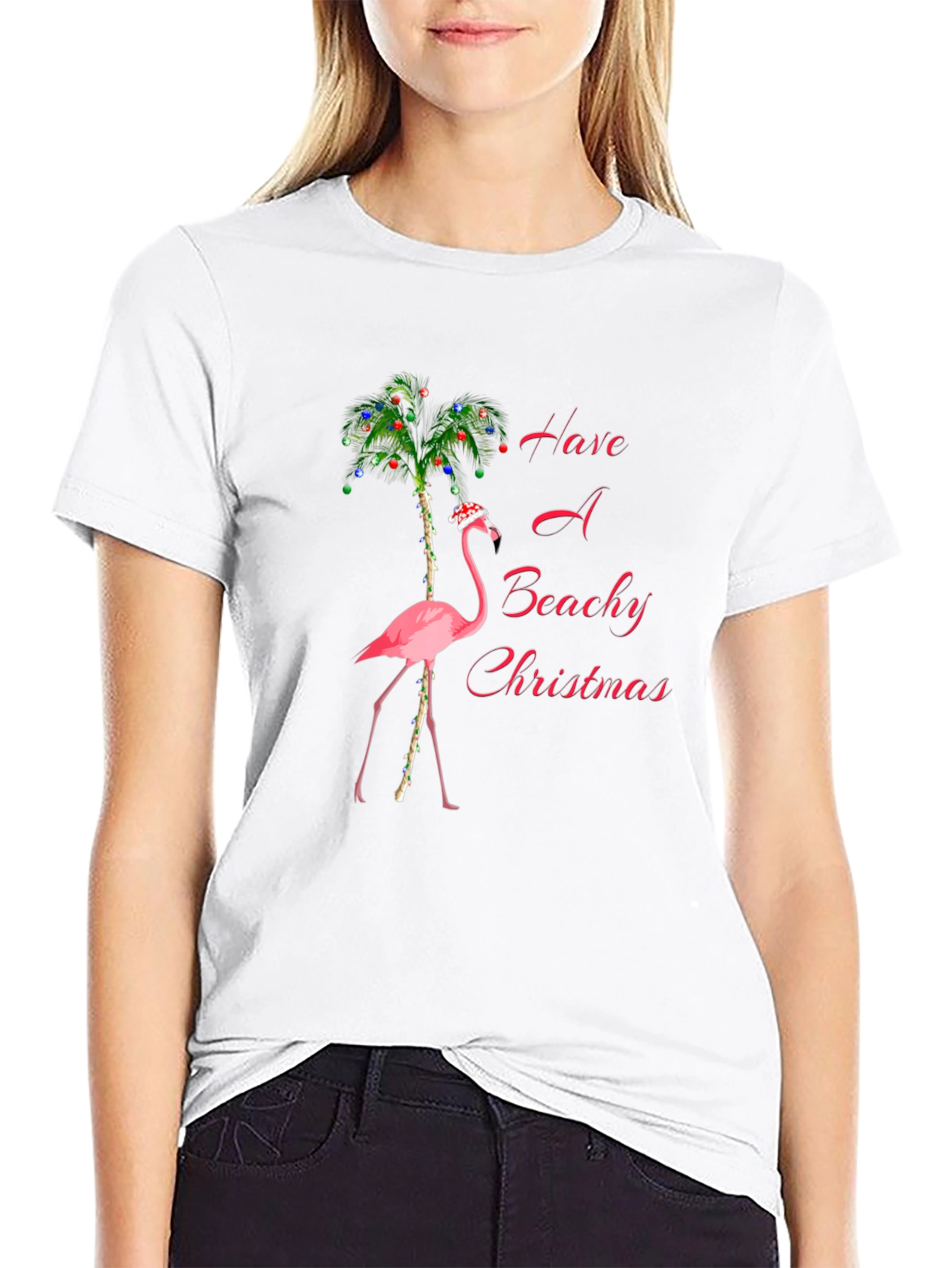 Beach Christmas Flamingo T-Shirt