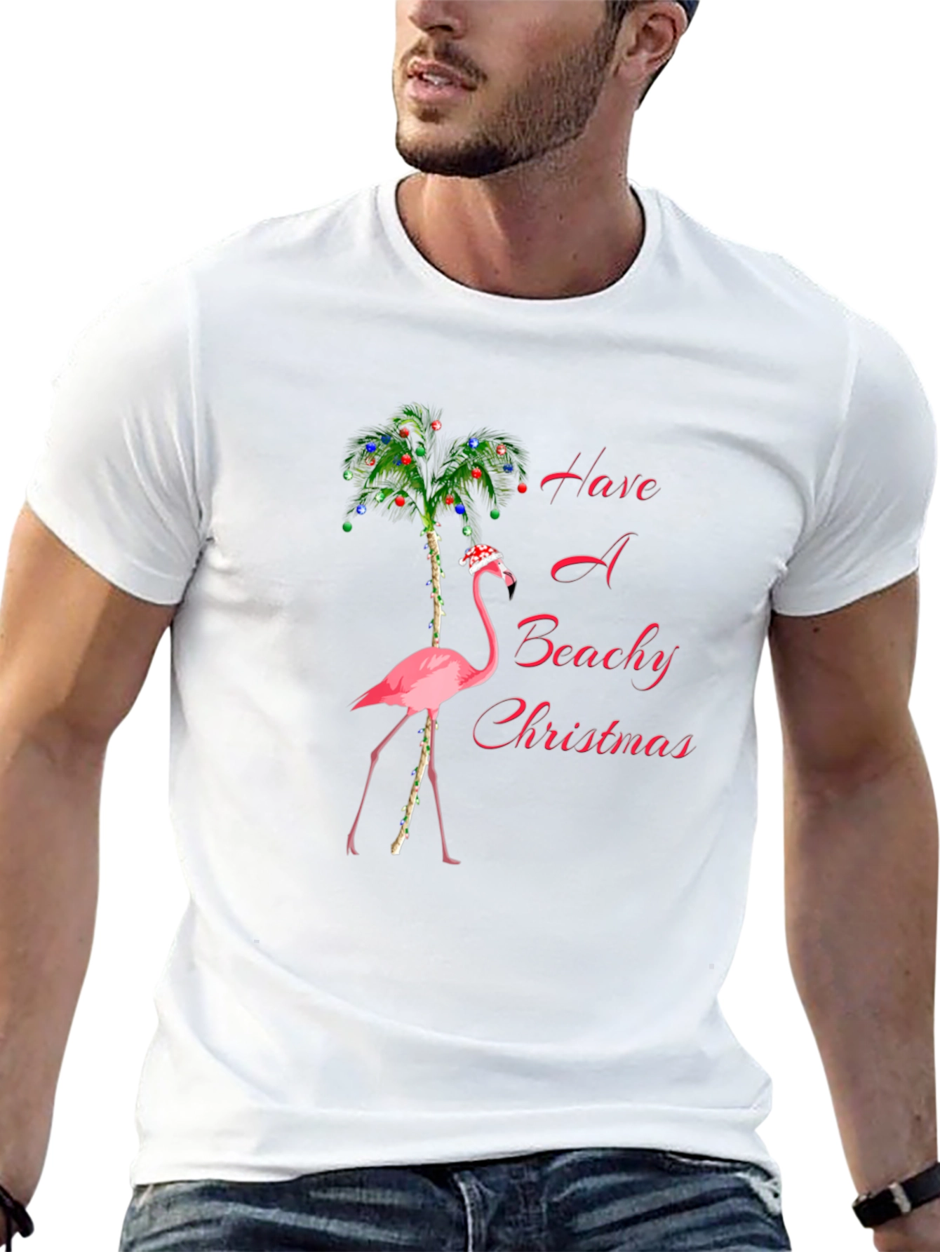 Beach Christmas Flamingo T-Shirt