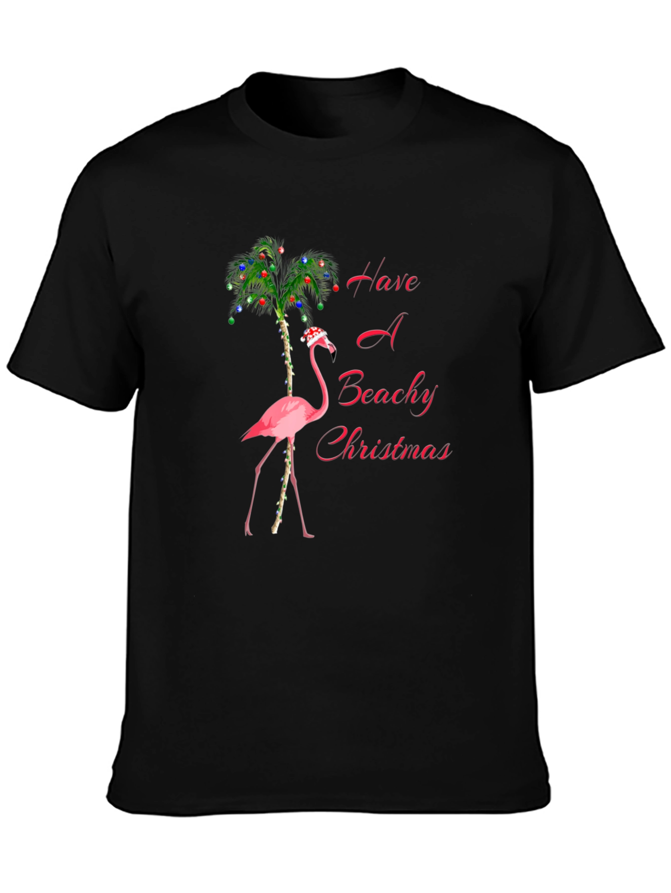 Beach Christmas Flamingo T-Shirt