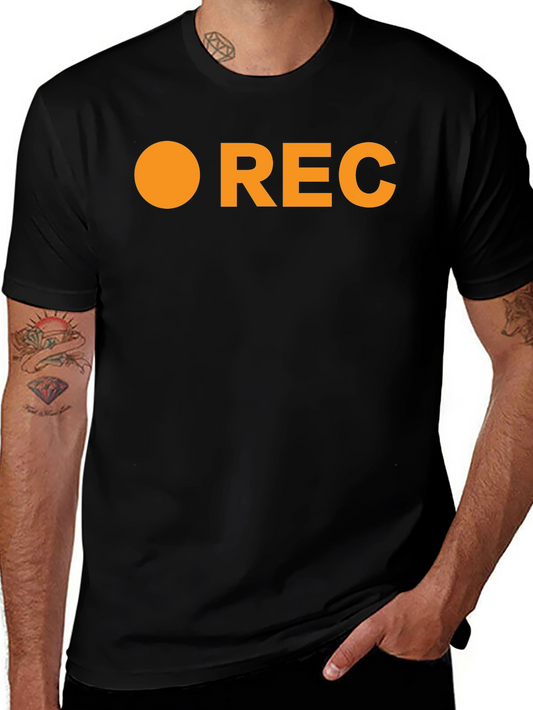 Retro REC T-Shirt - Black Crew Neck Tee