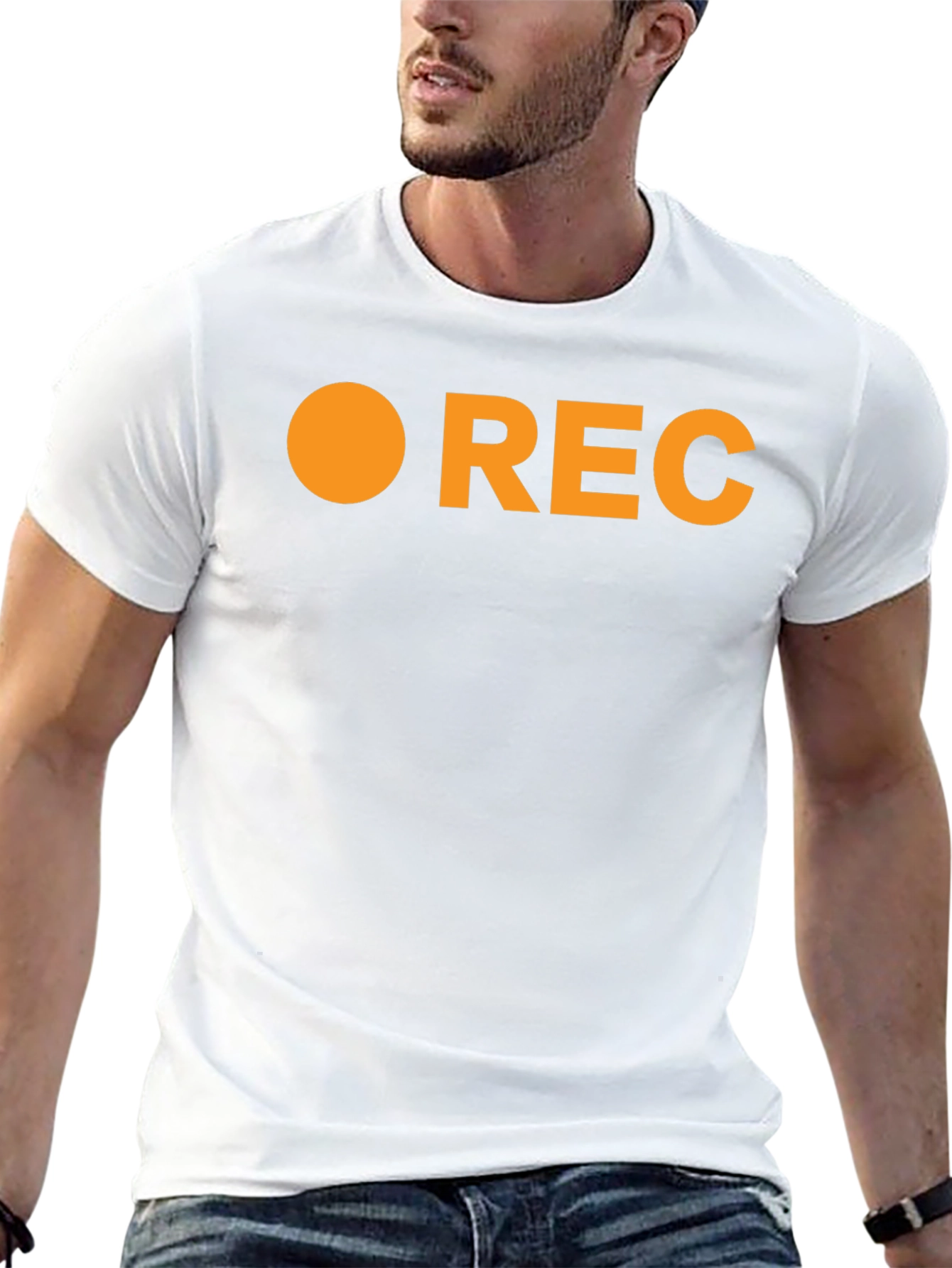 Retro REC T-Shirt - Black Crew Neck Tee