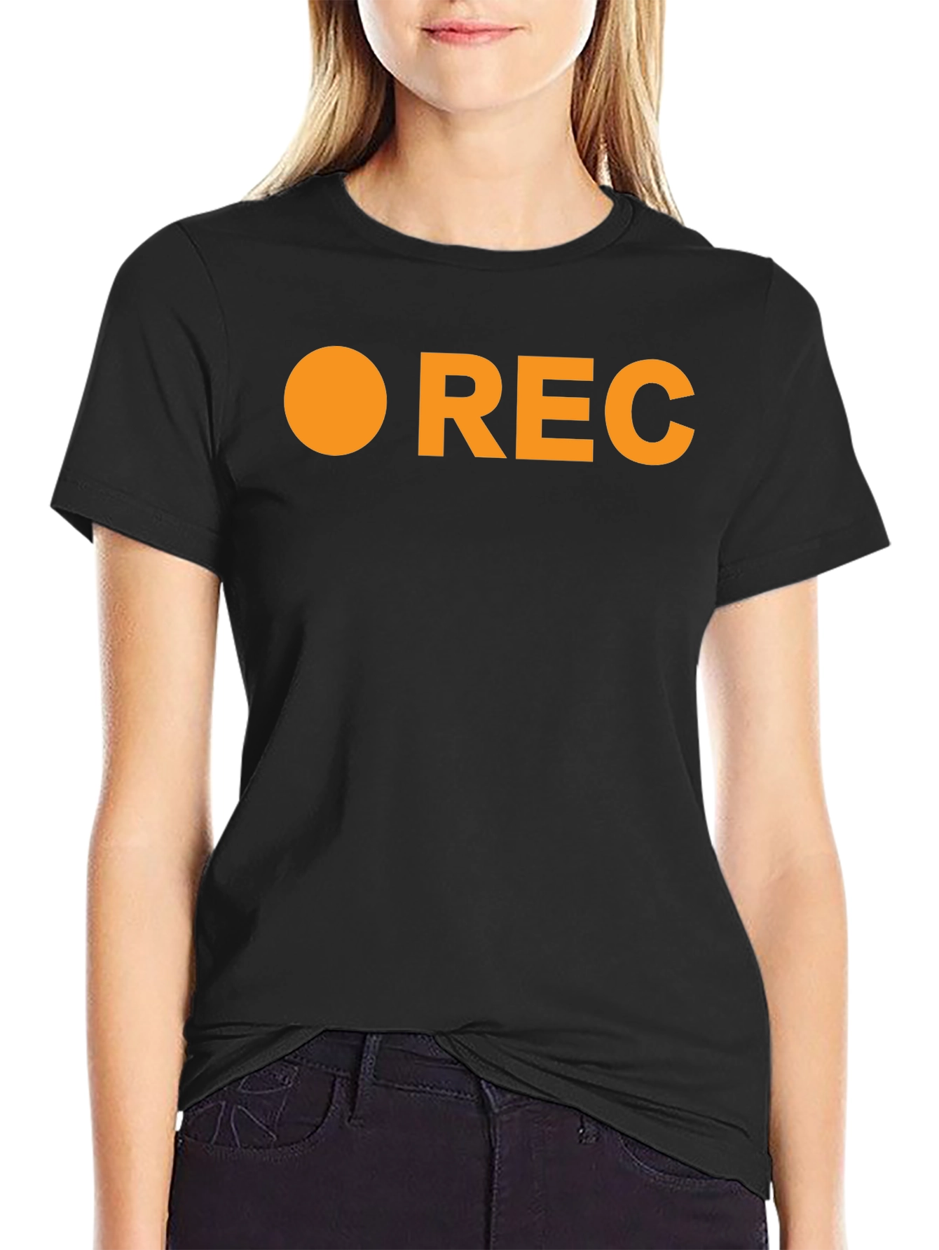 Retro REC T-Shirt - Black Crew Neck Tee