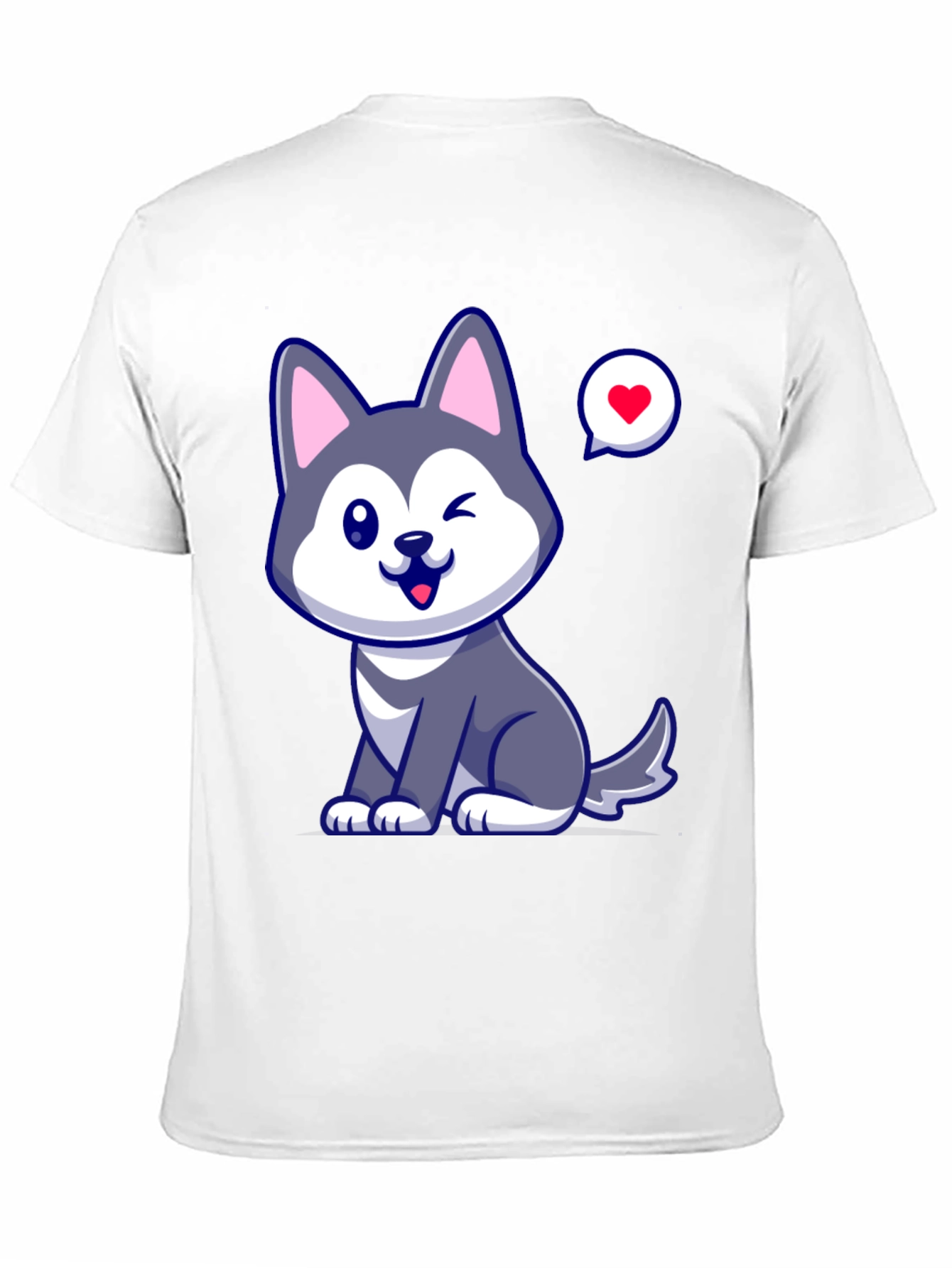 Cute Husky Love Mens Graphic Tee