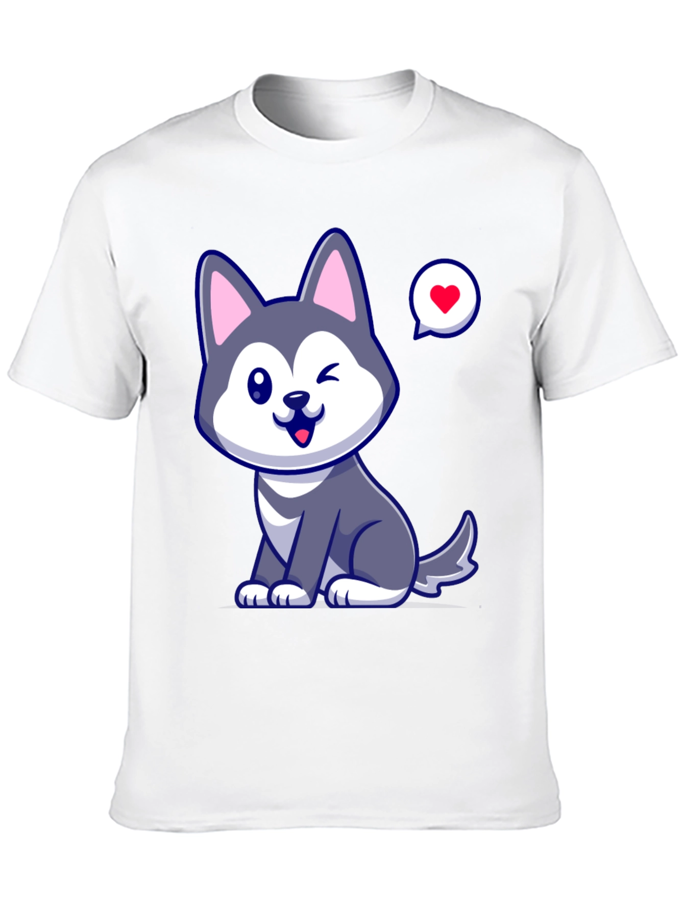 Cute Husky Love Mens Graphic Tee