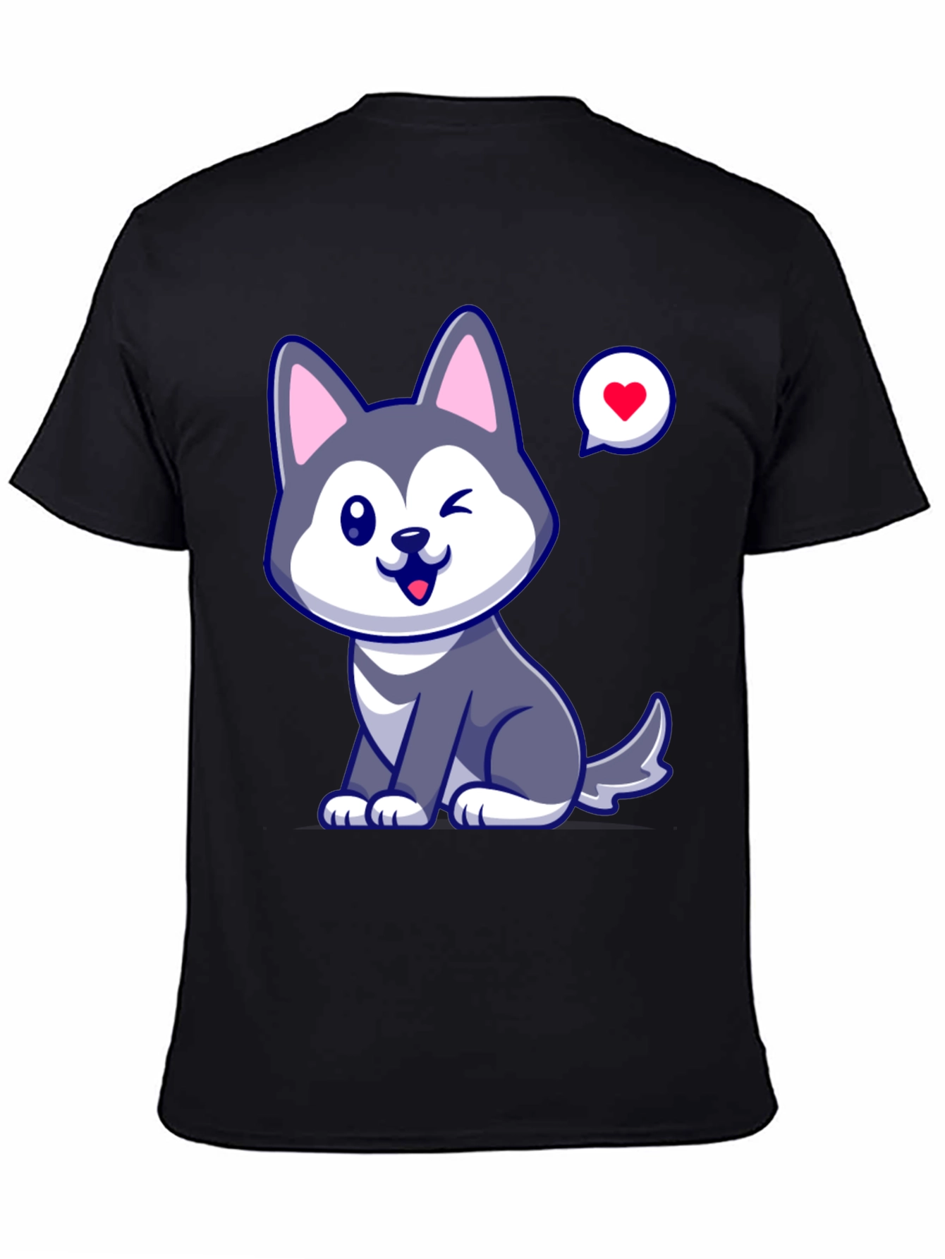 Cute Husky Love Mens Graphic Tee