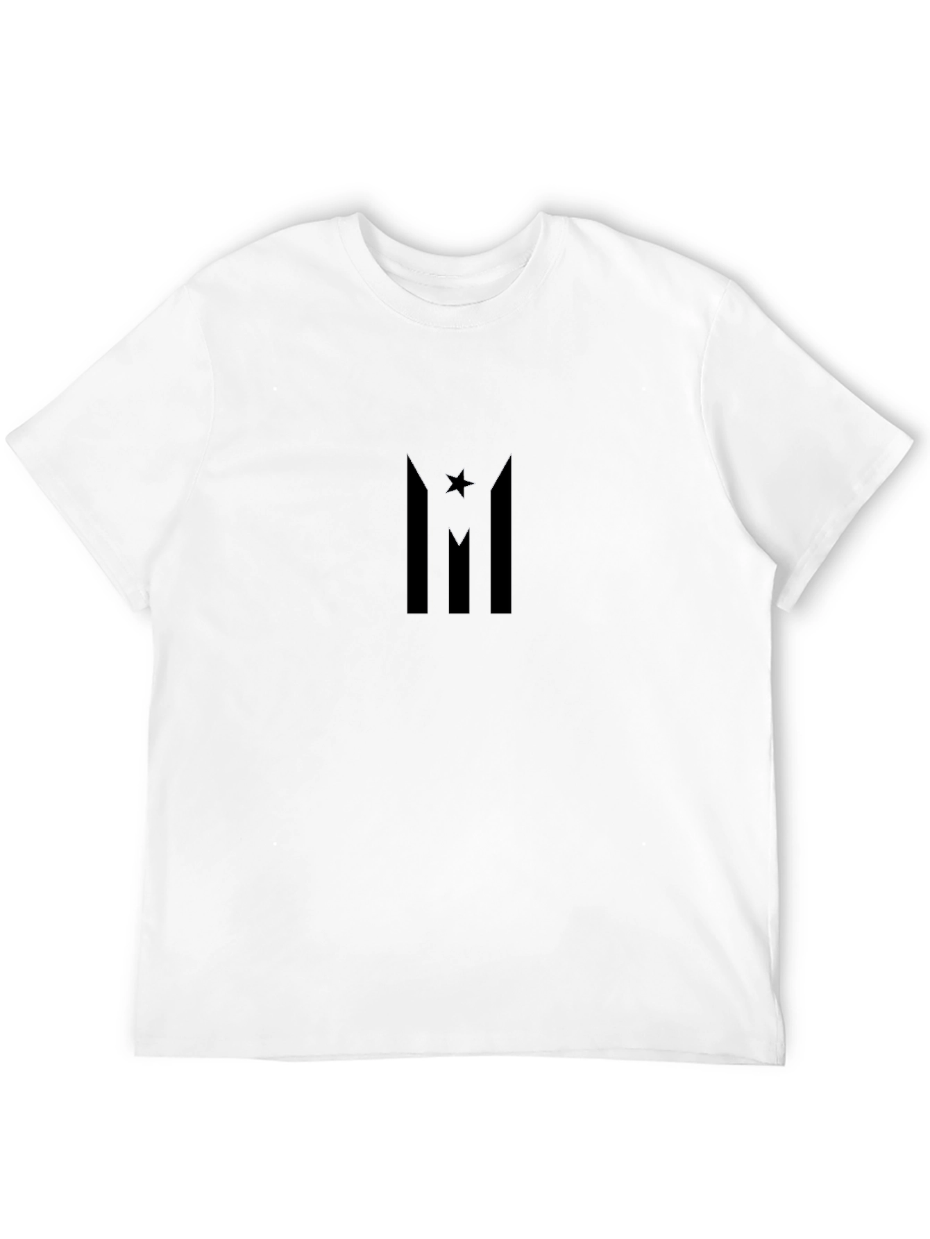 Black Puerto Rico Flag Style Star T-Shirt
