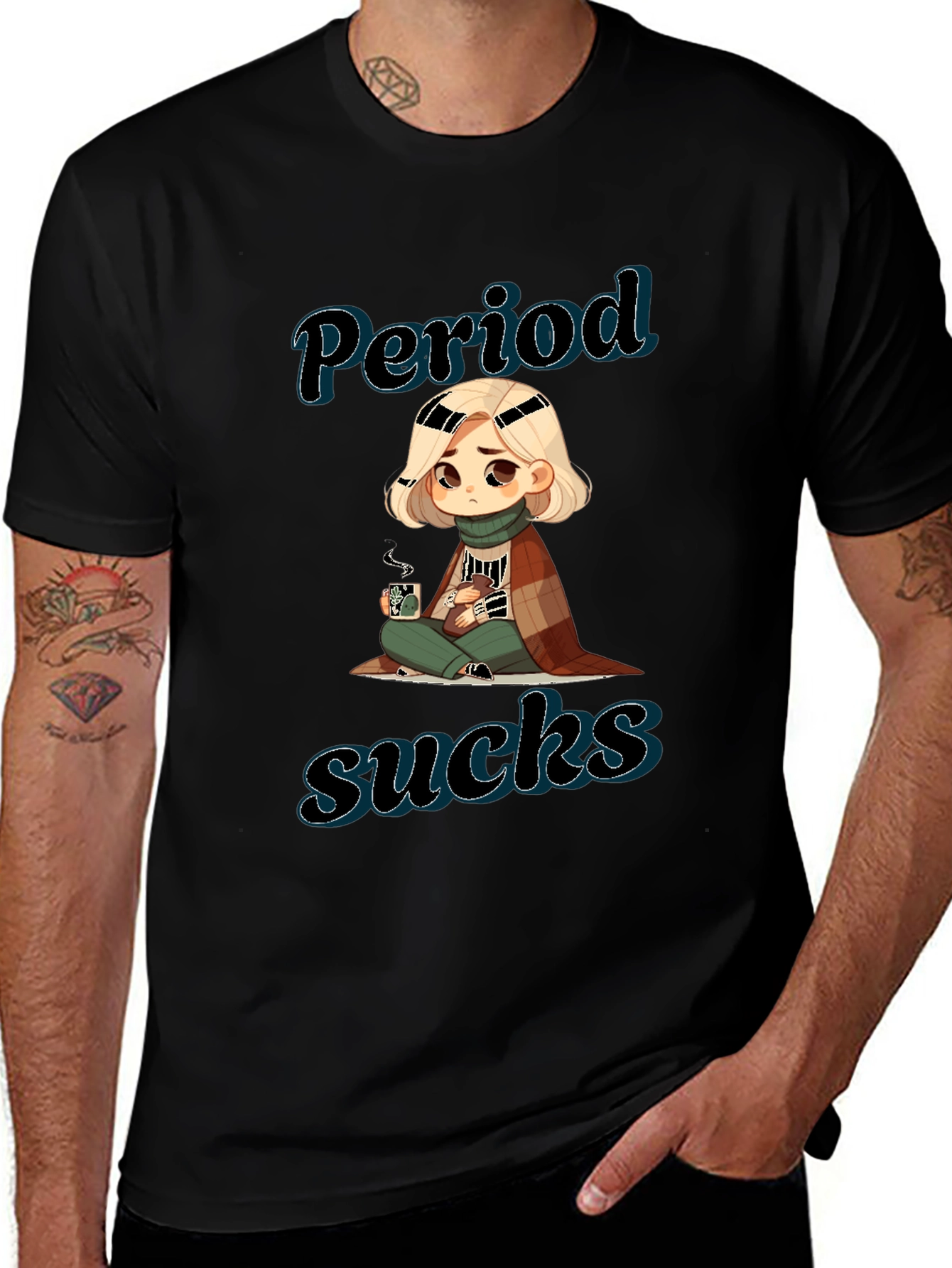 Period Sucks Graphic Tee - Unisex Black T-Shirt