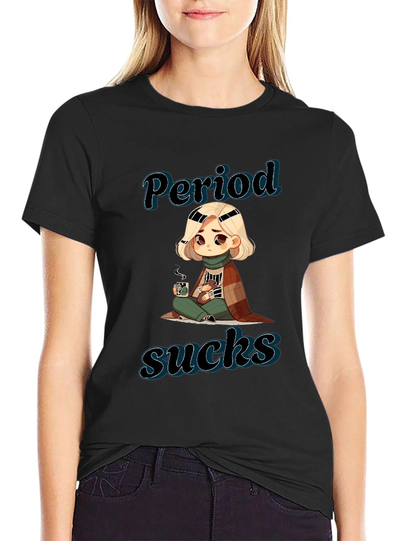 Period Sucks Graphic Tee - Unisex Black T-Shirt