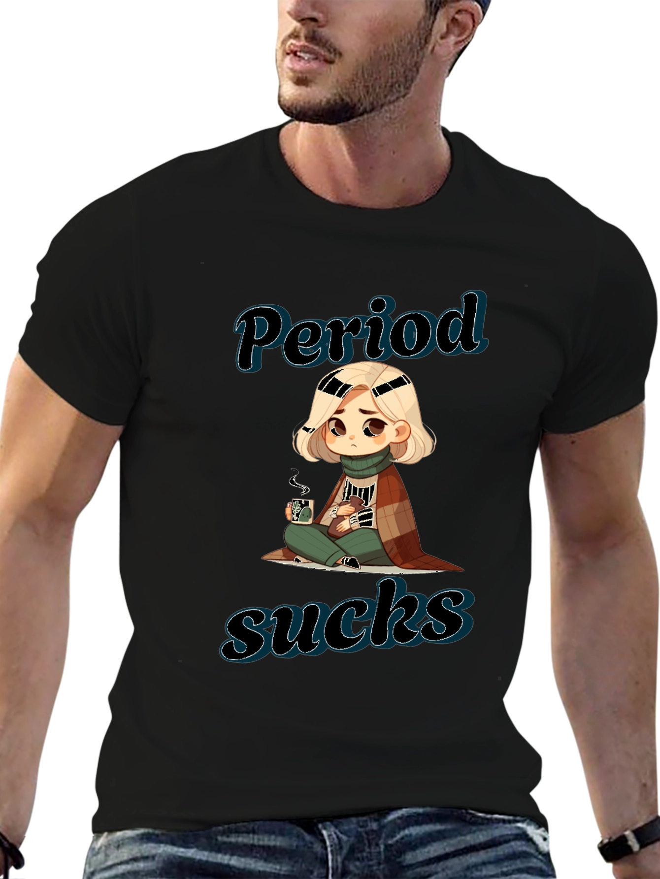 Period Sucks Graphic Tee - Unisex Black T-Shirt