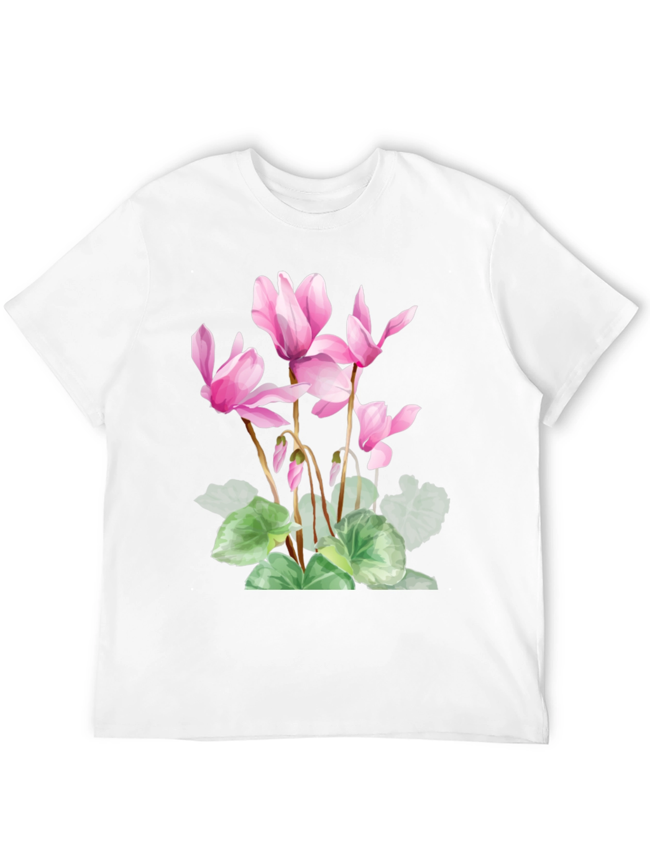 Floral Print Black T-Shirt - Stylish Botanical Design