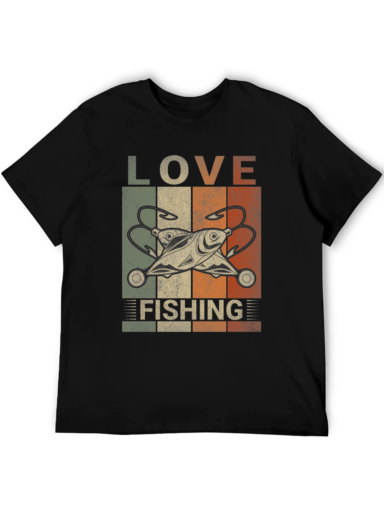 Love Fishing Retro Graphic T-Shirt