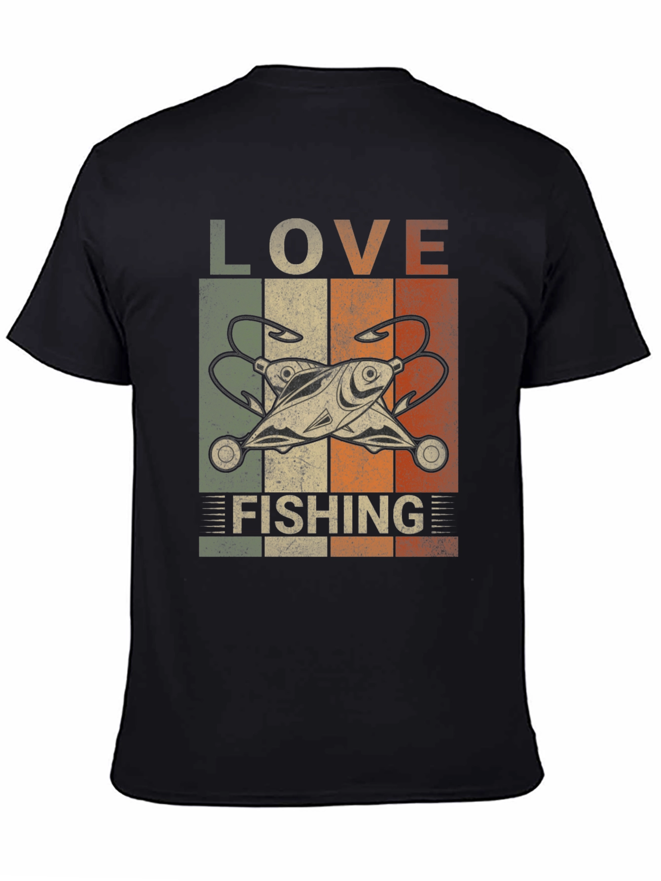 Love Fishing Retro Graphic T-Shirt