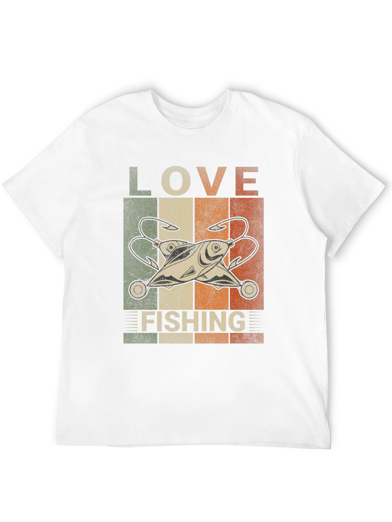 Love Fishing Retro Graphic T-Shirt