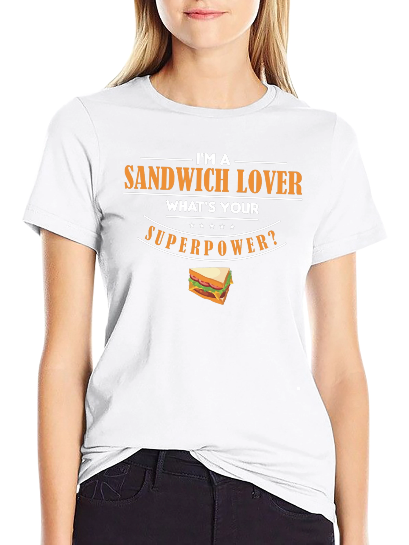 Sandwich Lover Superpower Graphic T-Shirt