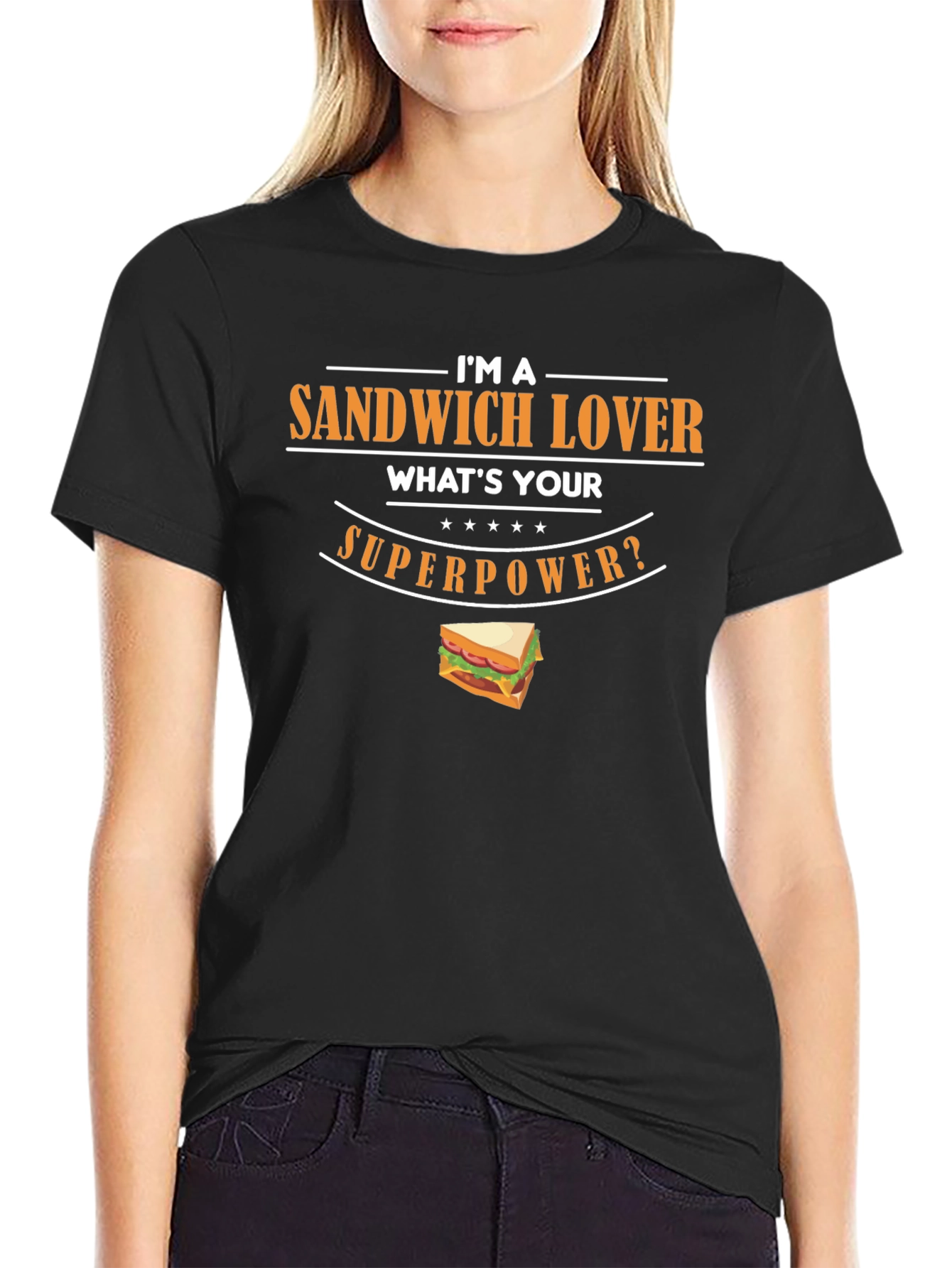 Sandwich Lover Superpower Graphic T-Shirt