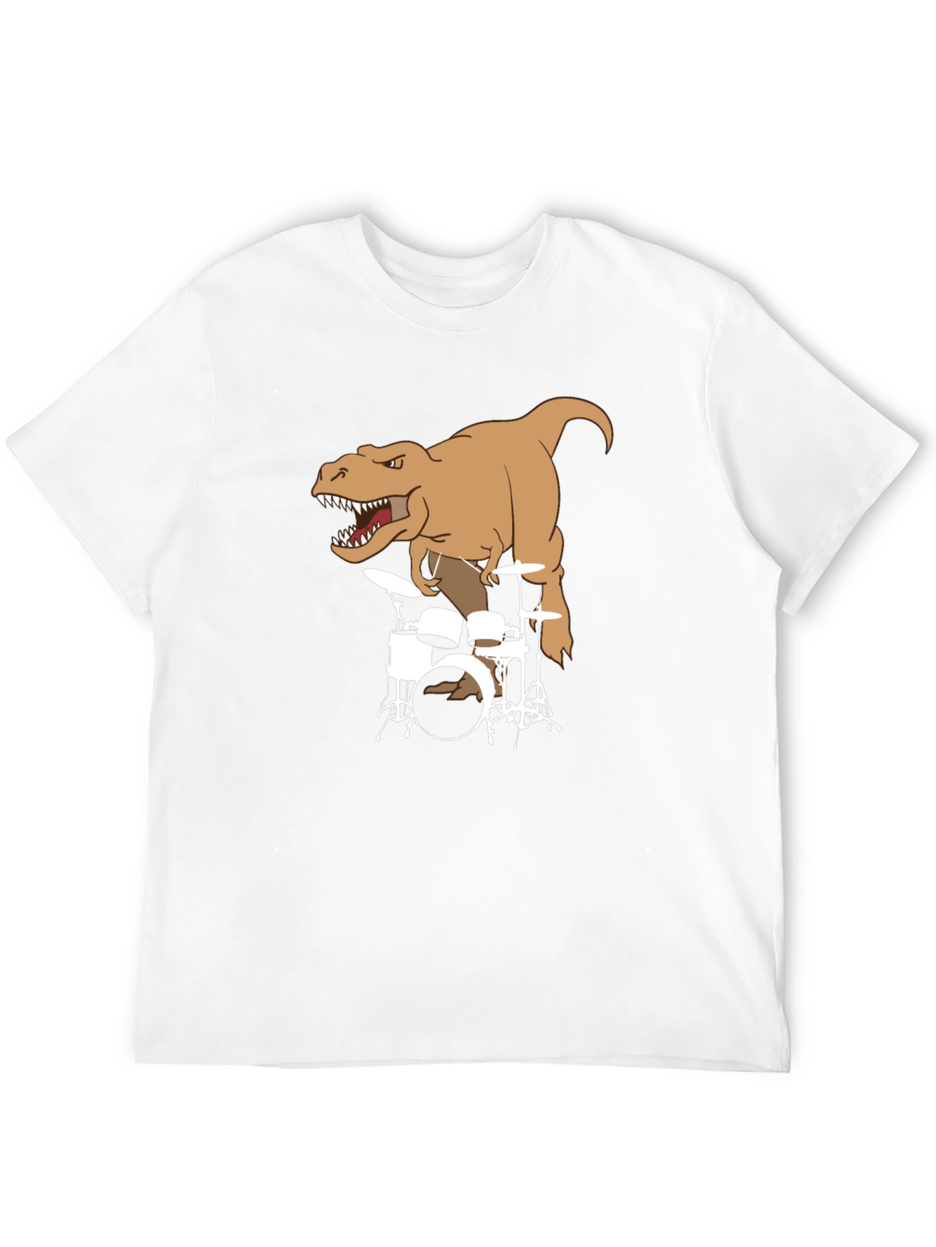 T-Rex Drummer Graphic Print T-Shirt