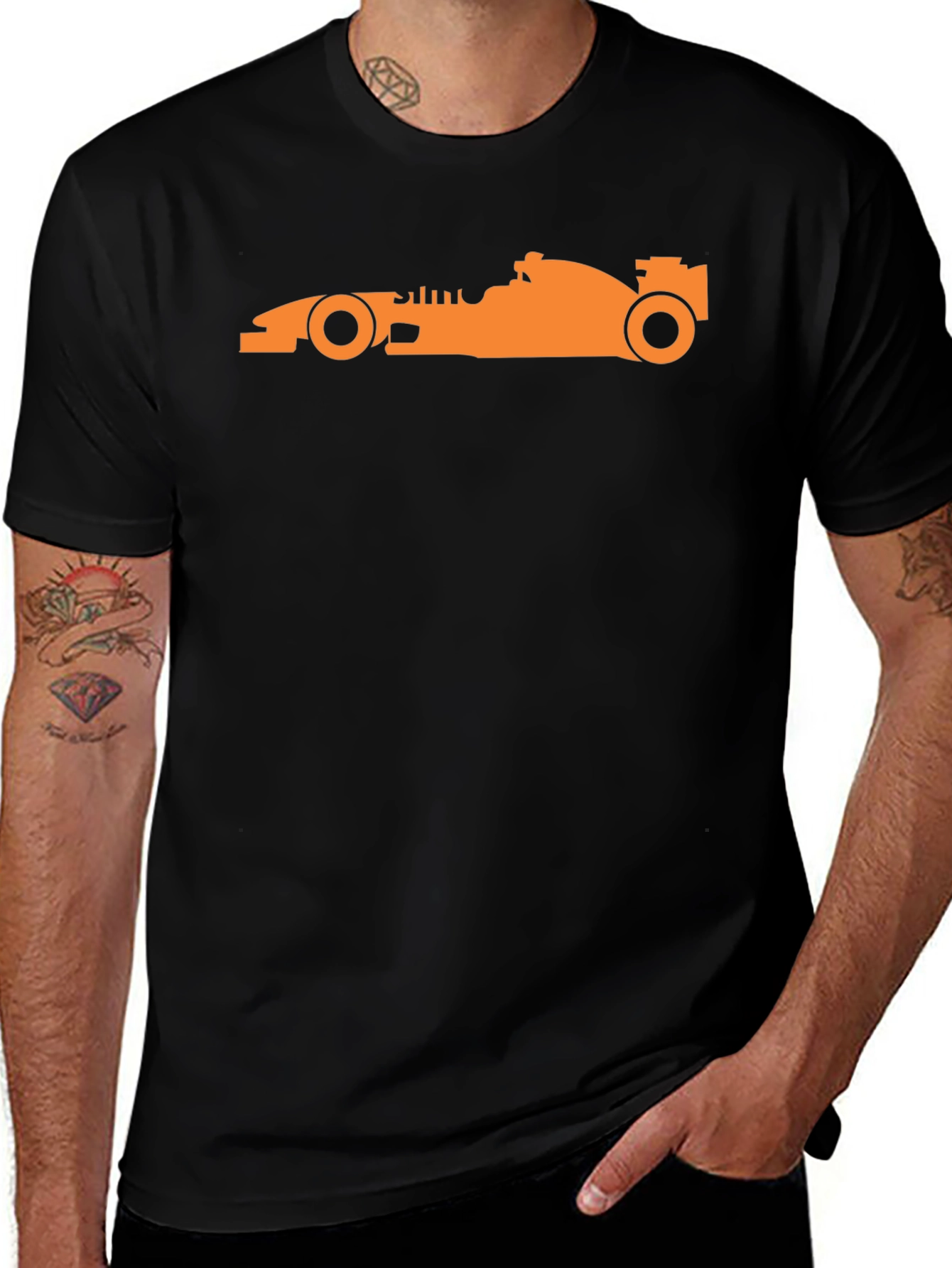 Orange Formula 1 Car Silhouette Tee